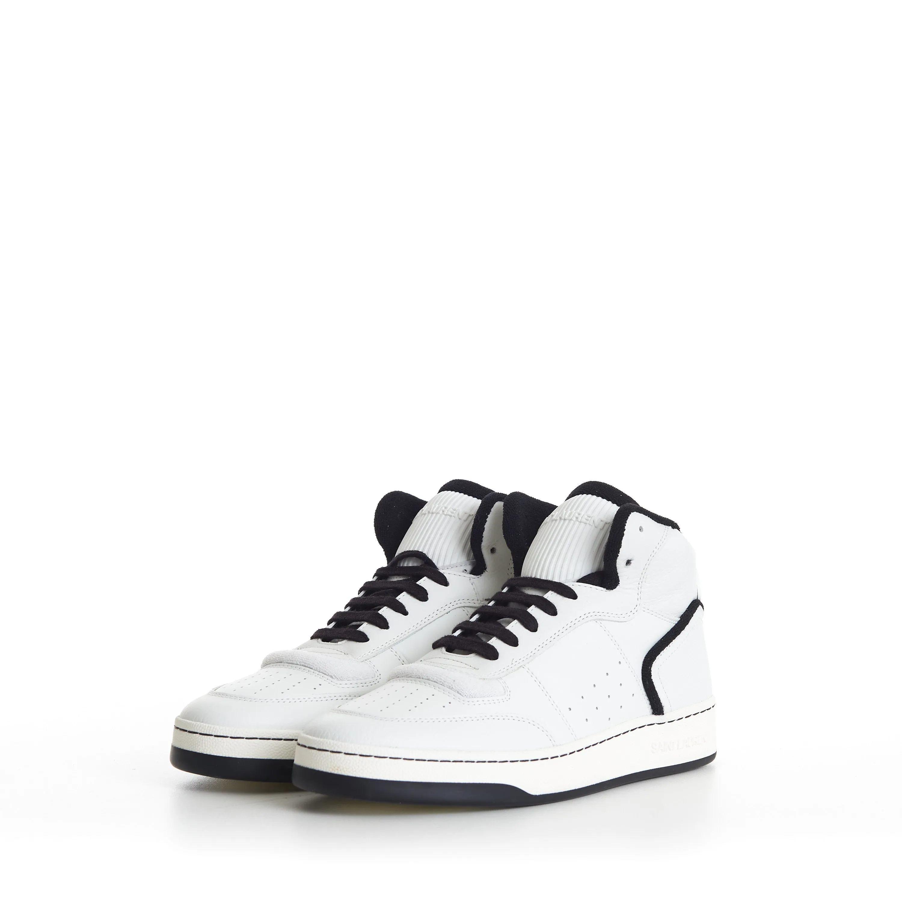 SL/80 White Mid-top Sneakers - Smooth & Grained Leather