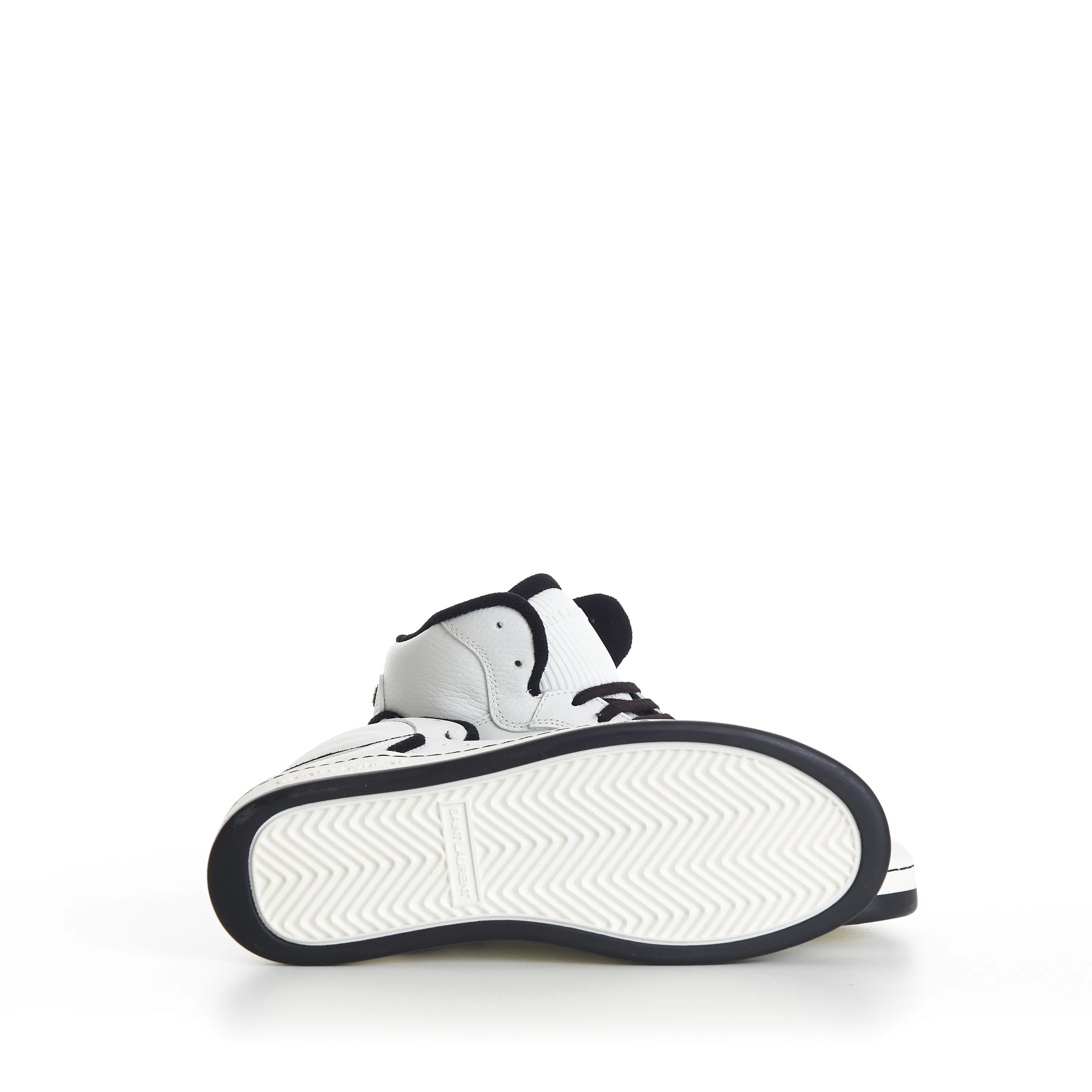 SL/80 White Mid-top Sneakers - Smooth & Grained Leather