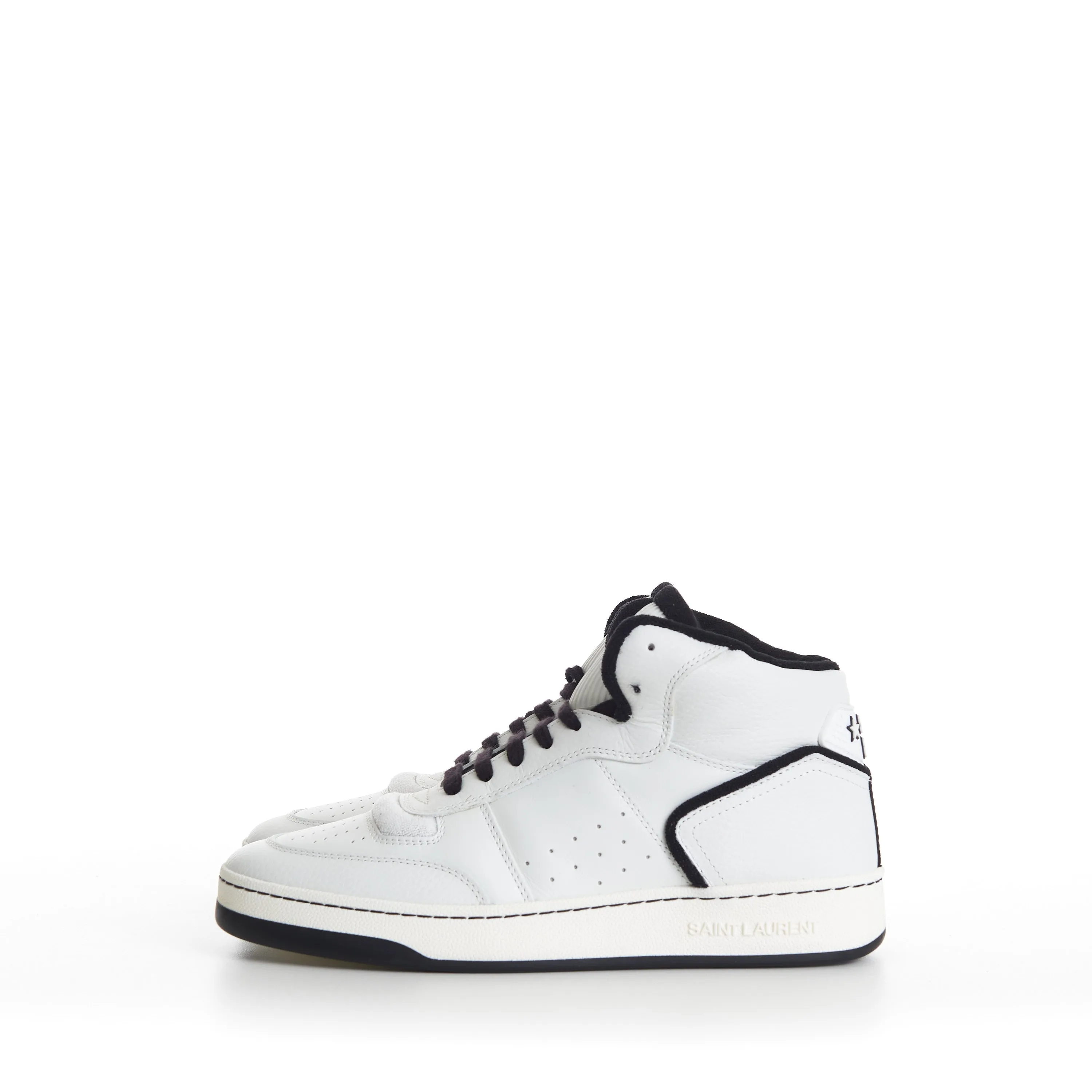 SL/80 White Mid-top Sneakers - Smooth & Grained Leather
