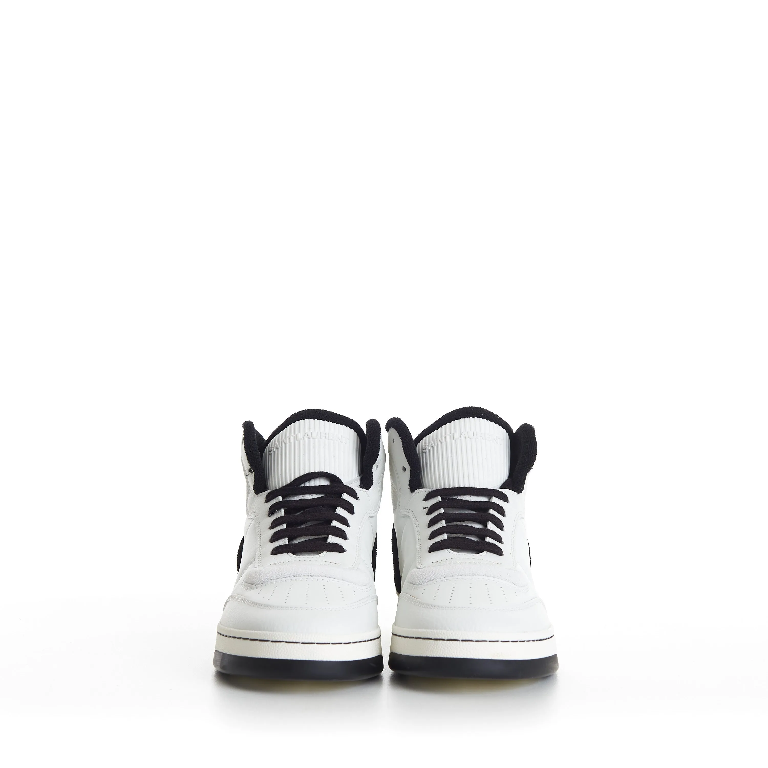 SL/80 White Mid-top Sneakers - Smooth & Grained Leather