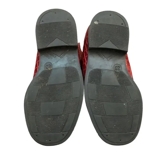 Solaria Red Embossed Mary Jane Shoes