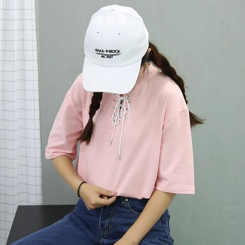 Solid Lace-Up T-Shirt
