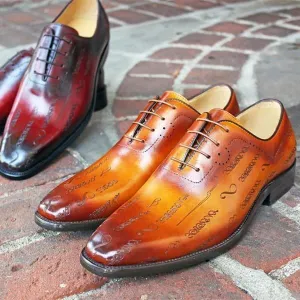 Special Symbol Carved Oxford Shoes