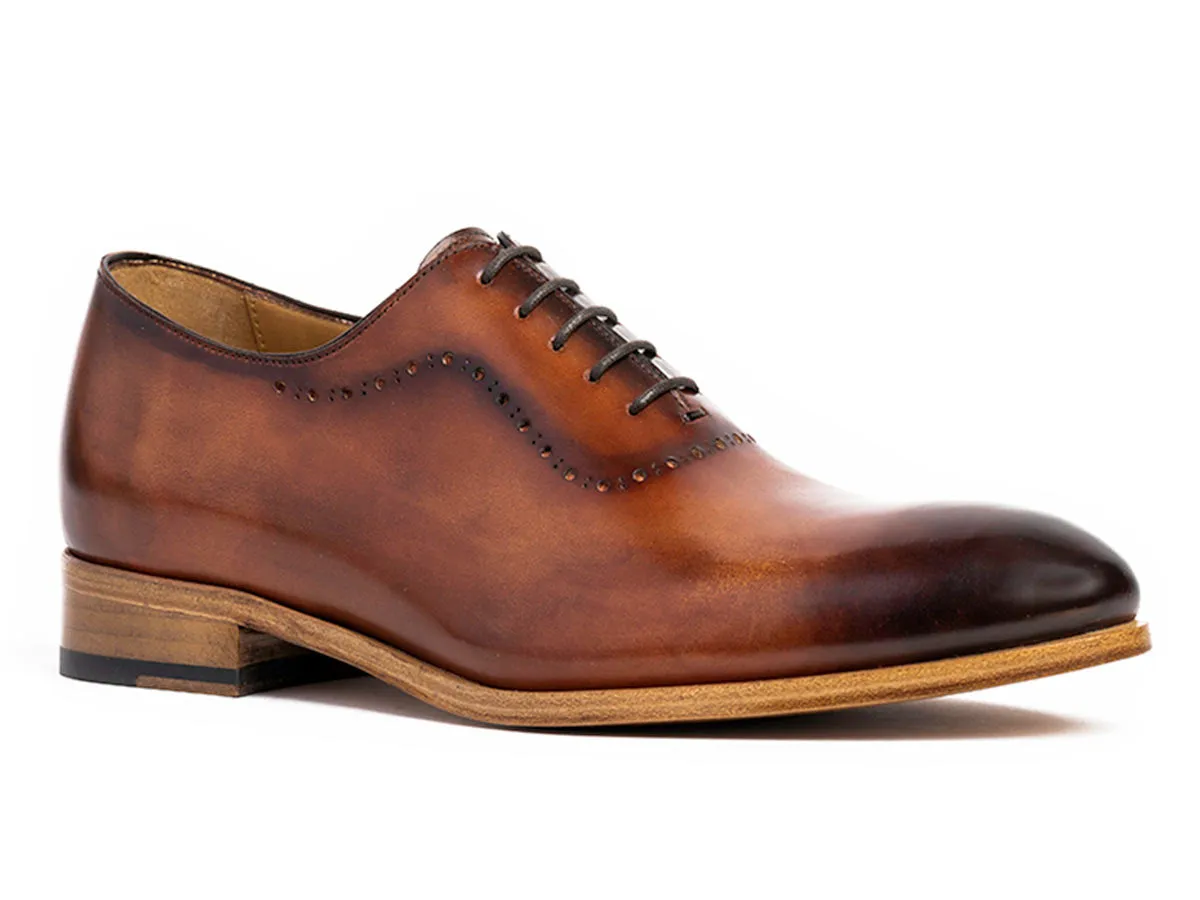 Spreza Brogue Wholecut in Brandy Nicol Patina