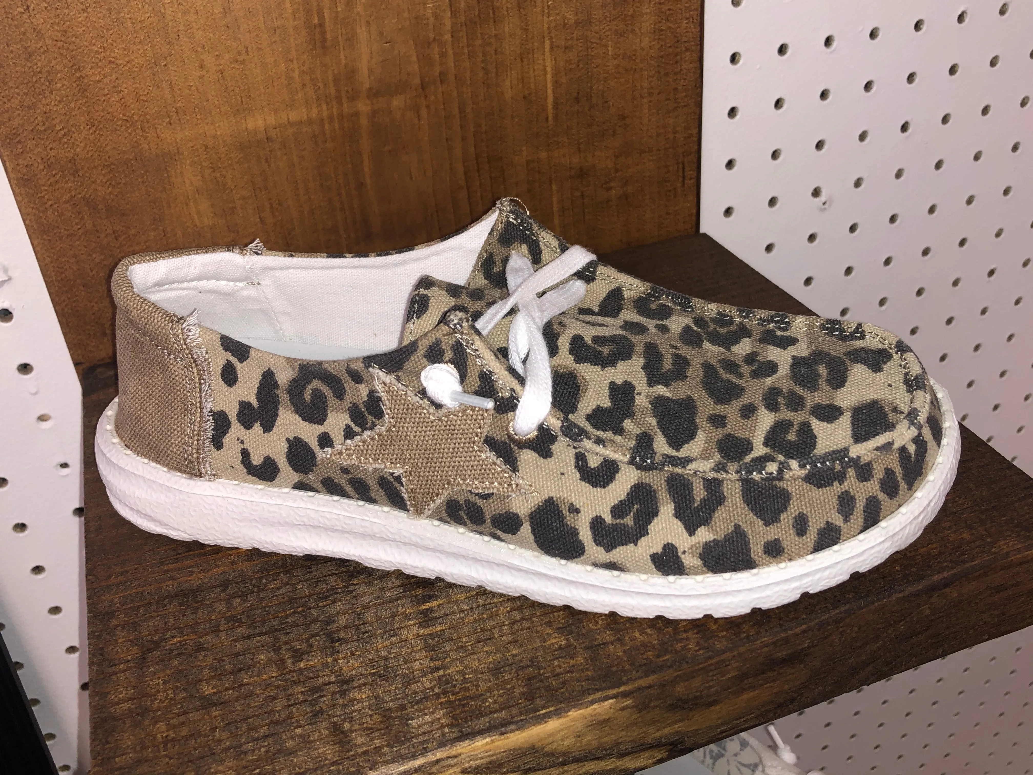 Star Struck Slip On Shoes-Tan Leopard
