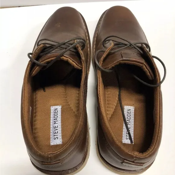Steve Madden Pallot Mens Oxford Cognac Leather Size 9.5M