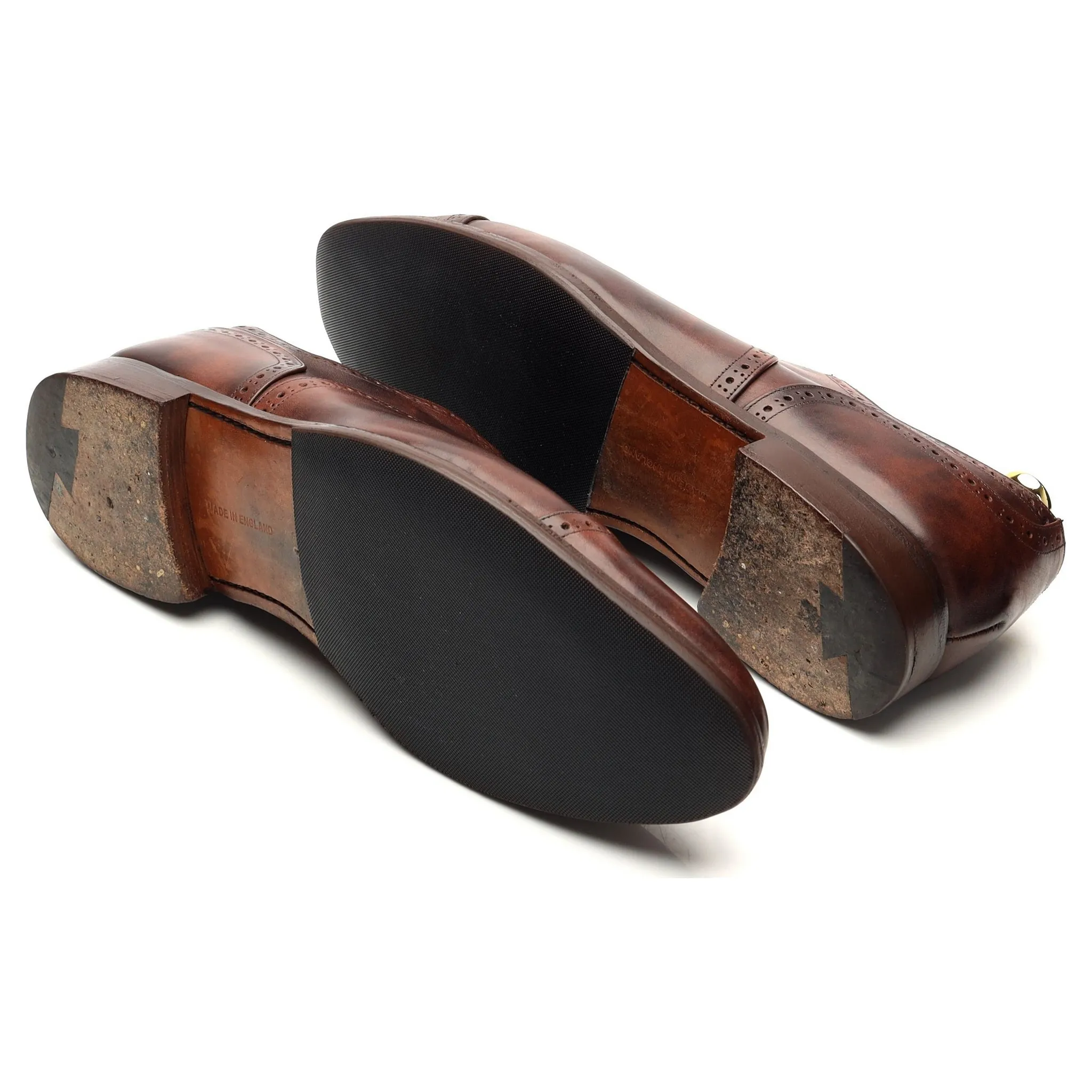 'Stockton' Brown Museum Leather Oxford Brogues UK 11