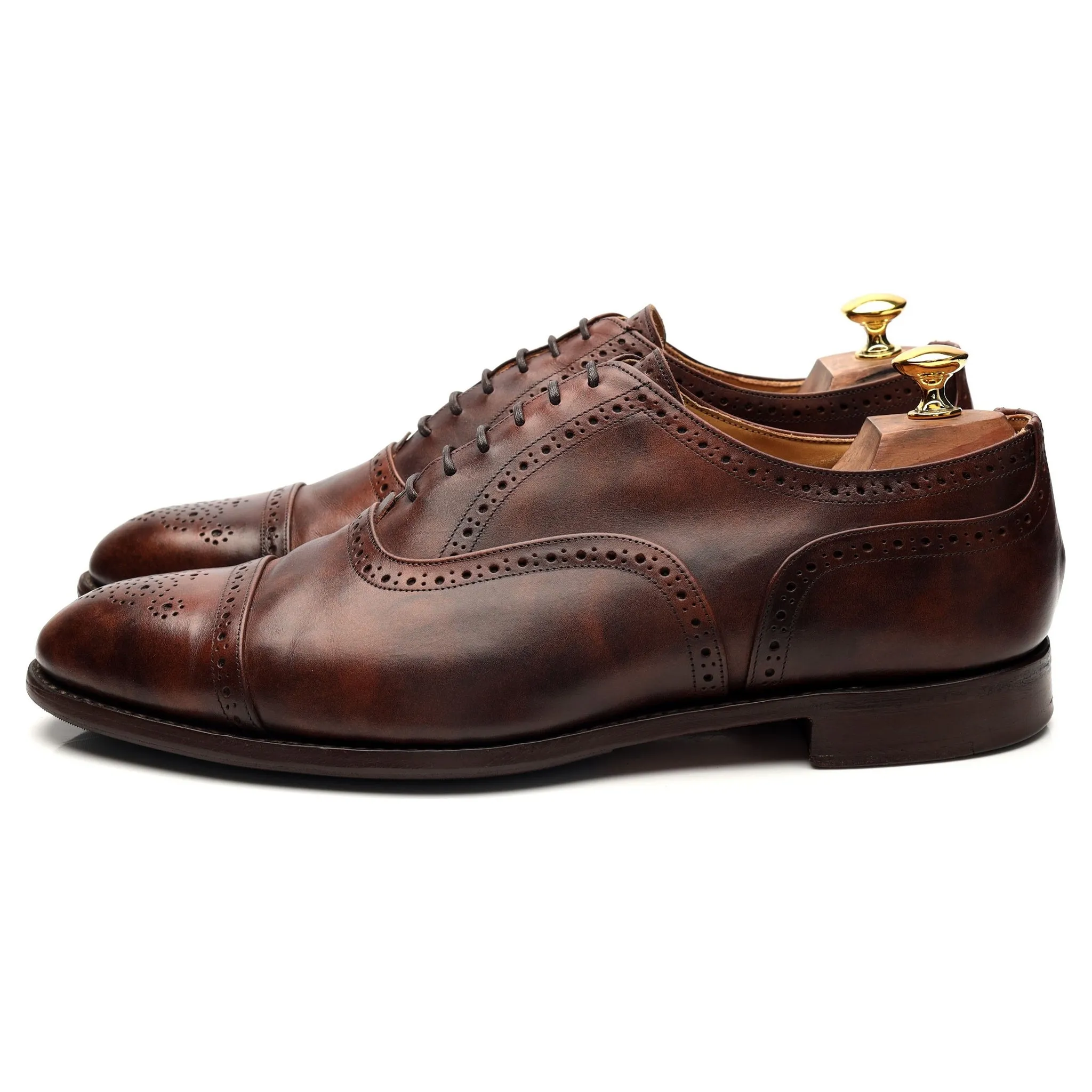 'Stockton' Brown Museum Leather Oxford Brogues UK 11