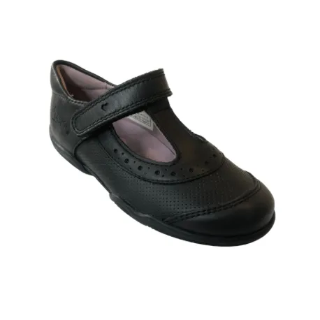 Superfit black t-bar school shoe small brogue
