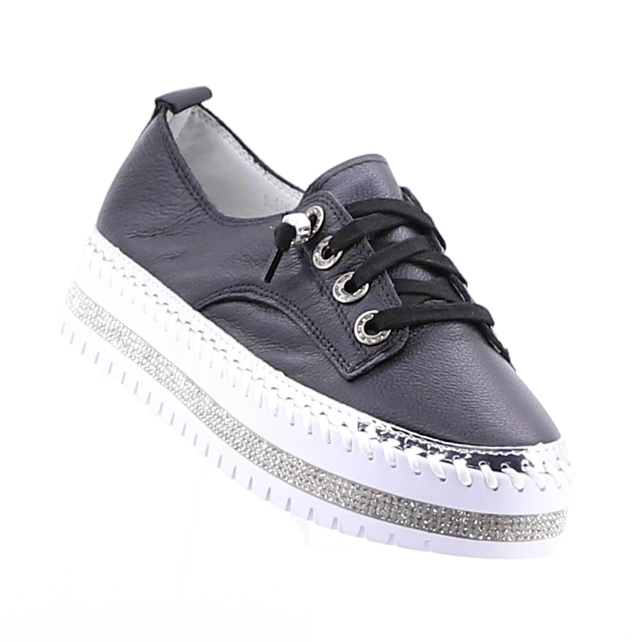 Susan Lace Up Sneaker - Black - AM1