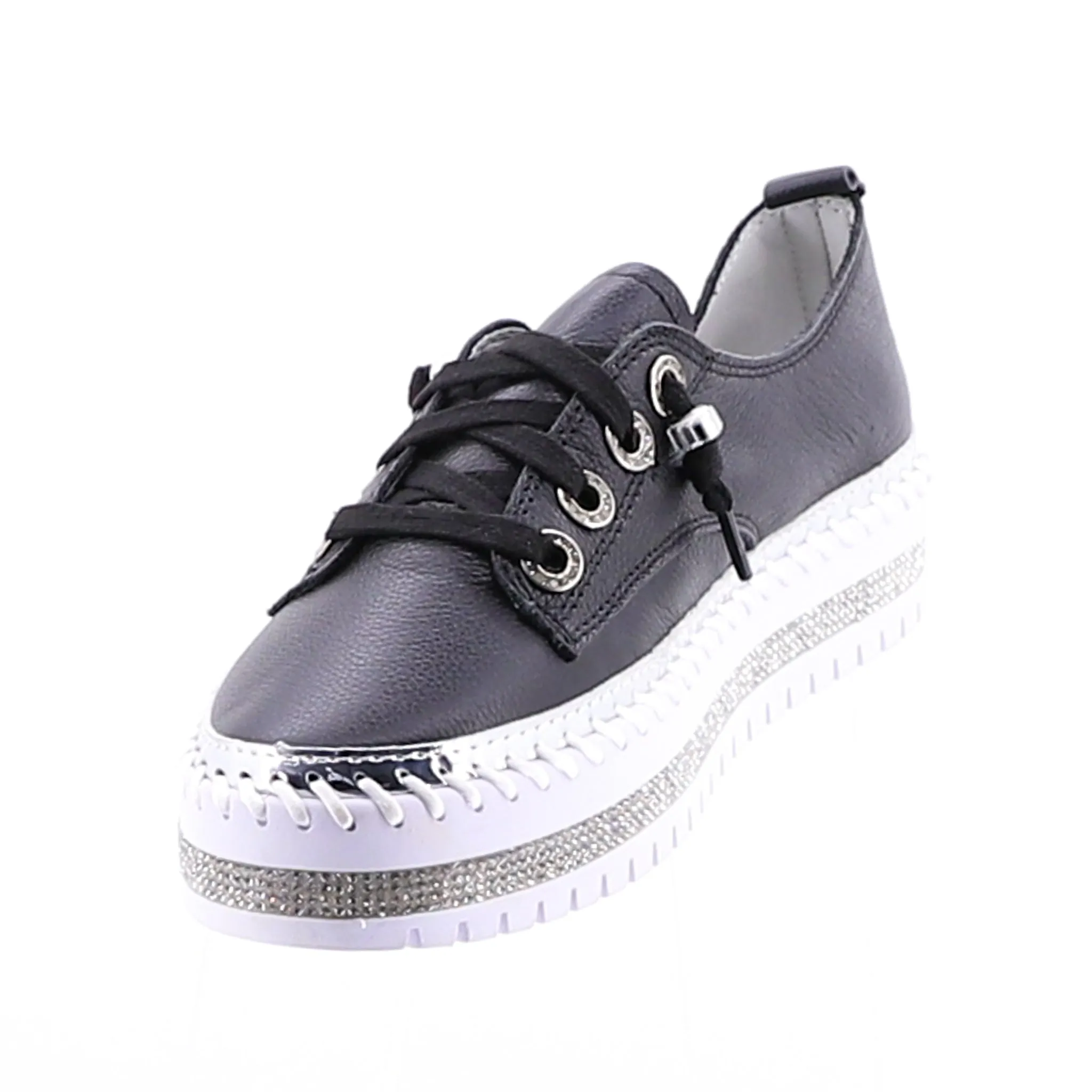 Susan Lace Up Sneaker - Black - AM1