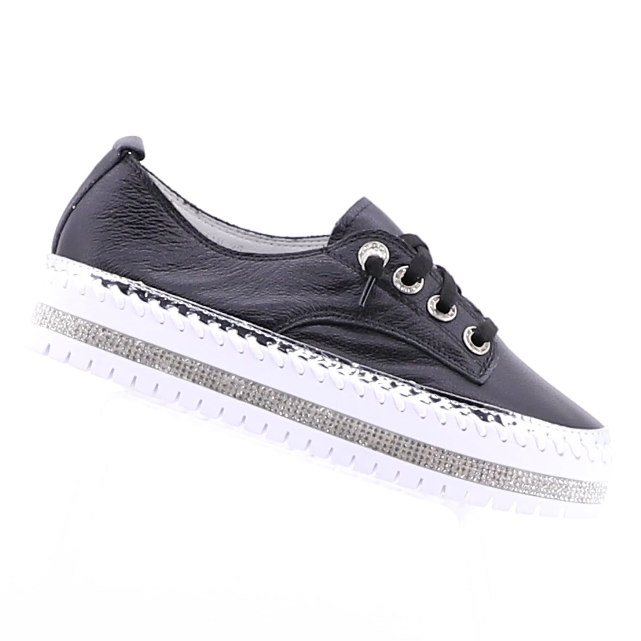 Susan Lace Up Sneaker - Black - AM1