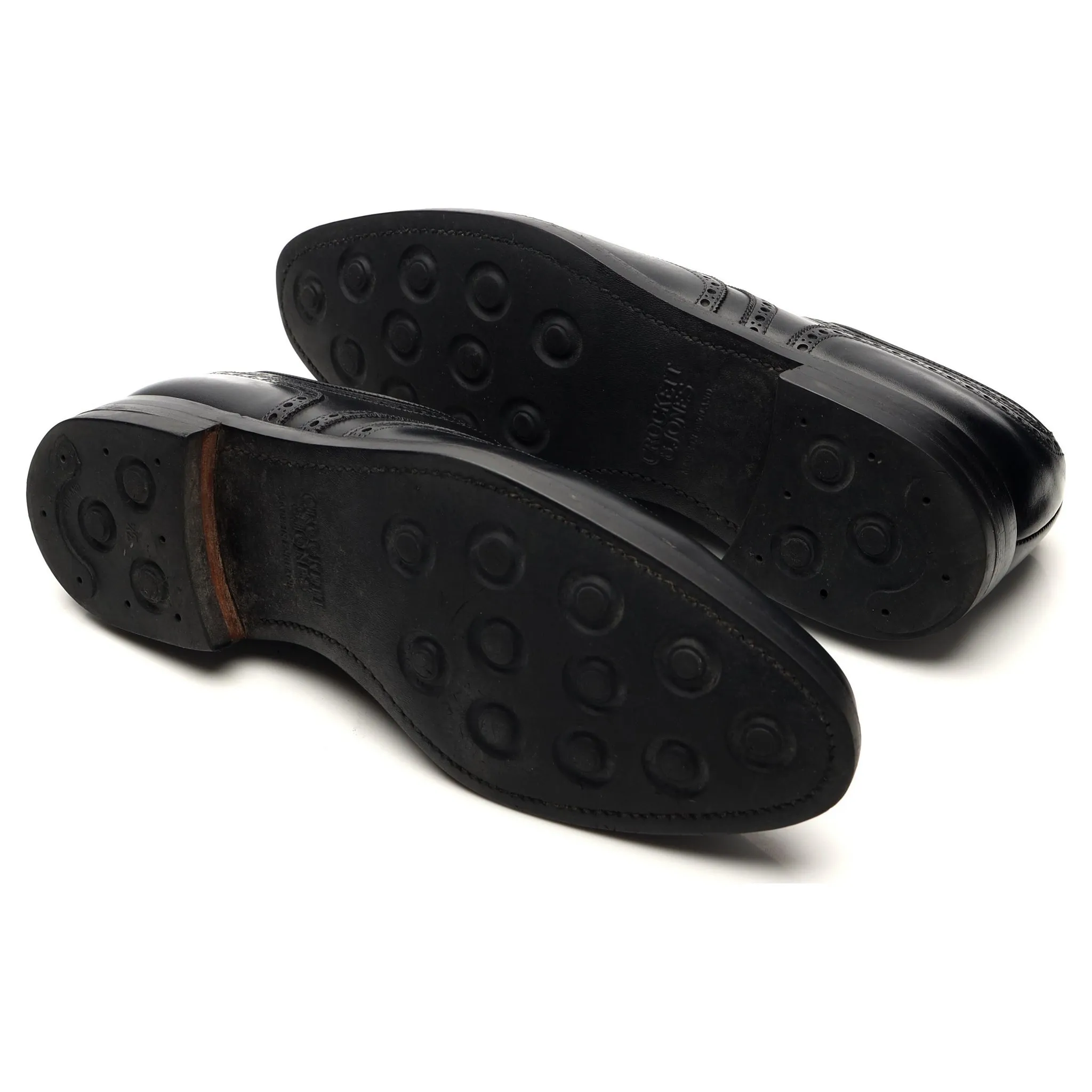 'Swansea' Black Leather Derby Brogue UK 10 E