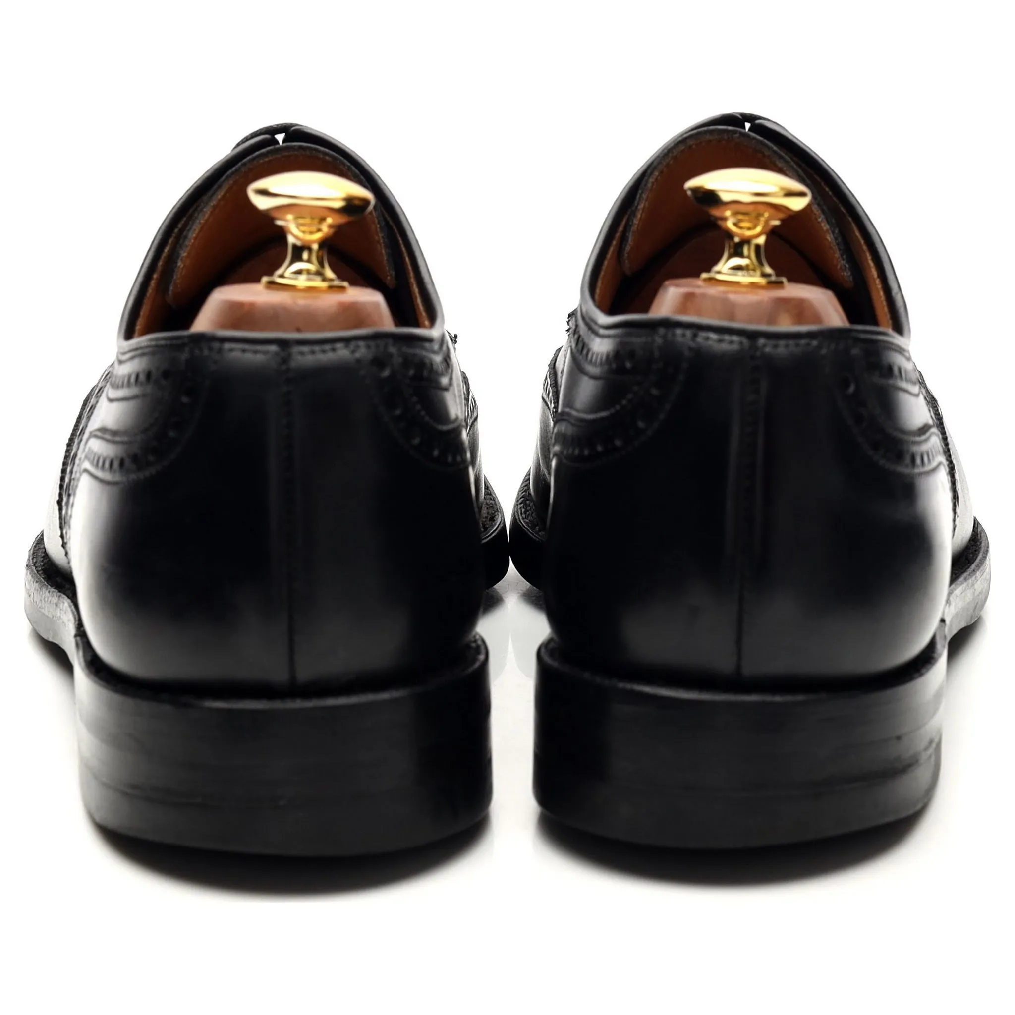 'Swansea' Black Leather Derby Brogue UK 10 E