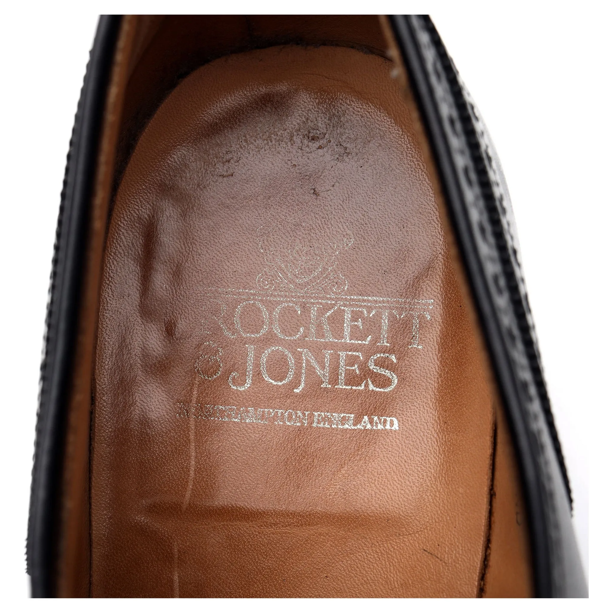 'Swansea' Black Leather Derby Brogue UK 10 E