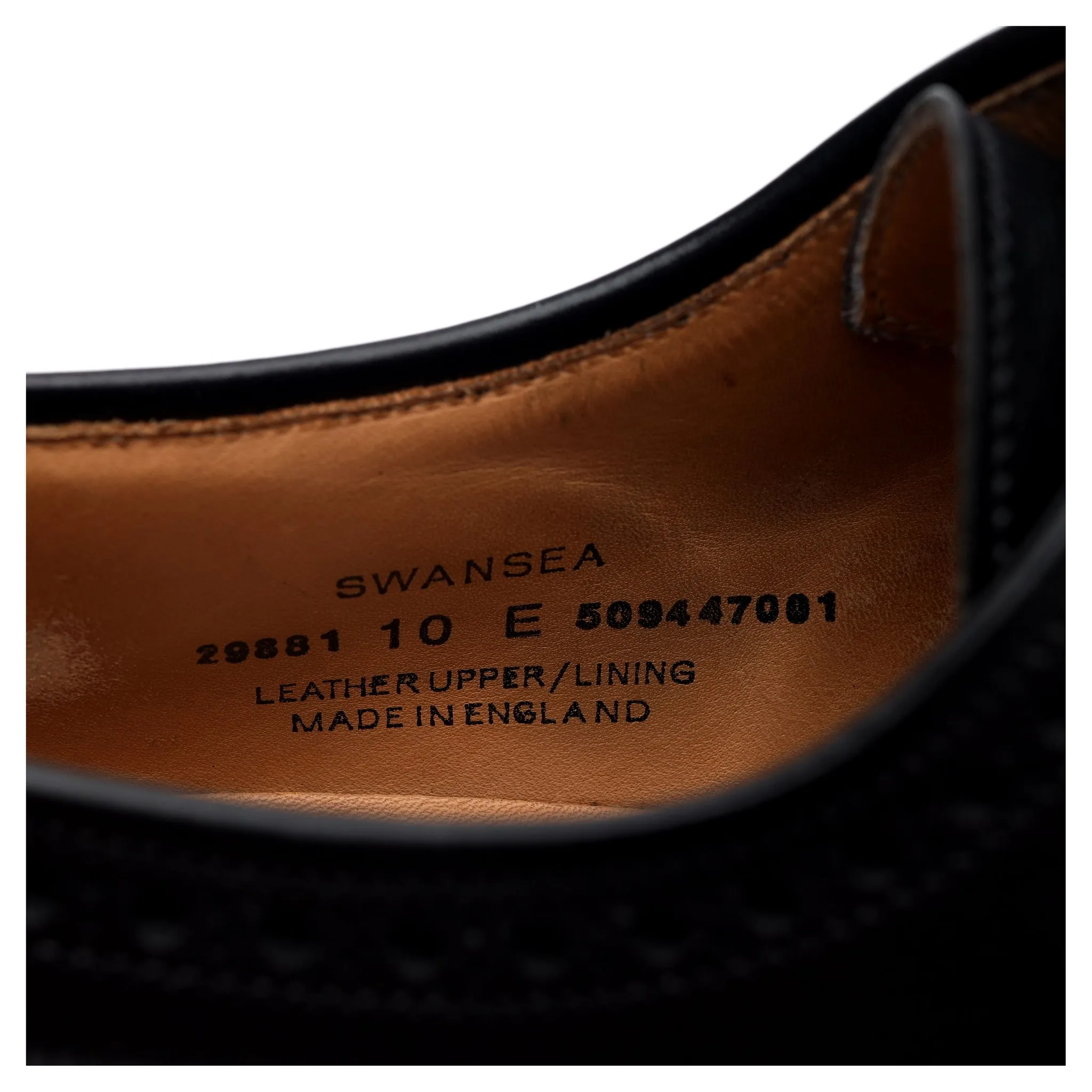 'Swansea' Black Leather Derby Brogue UK 10 E