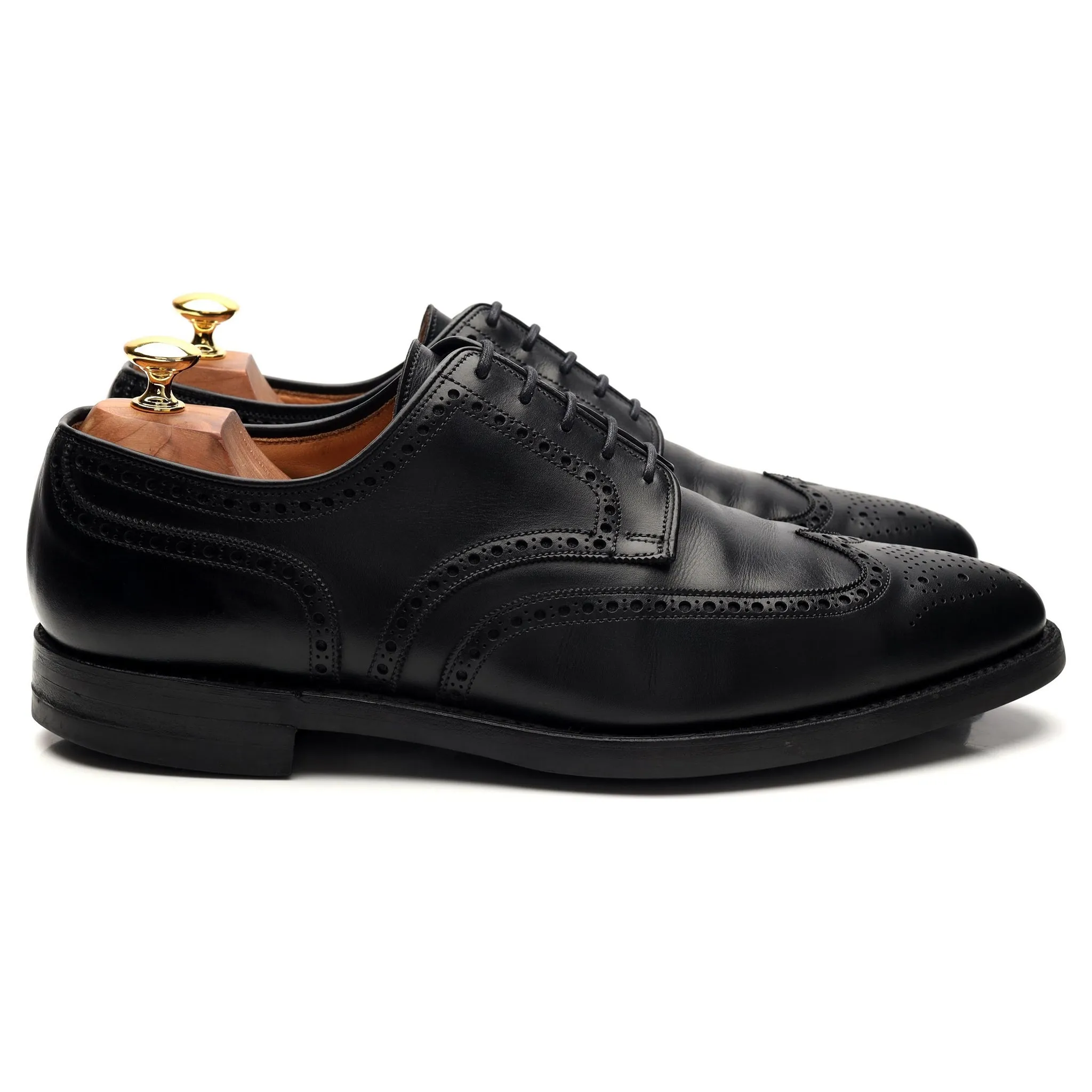 'Swansea' Black Leather Derby Brogue UK 10 E