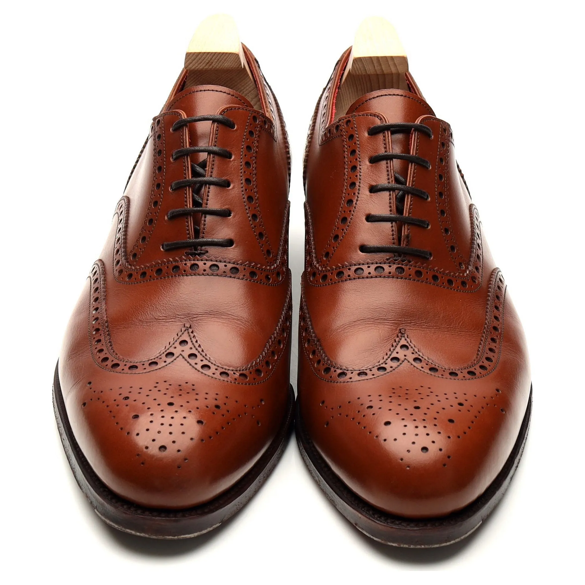Tan Brown Leather Oxford Brogue UK 8.5 EEE