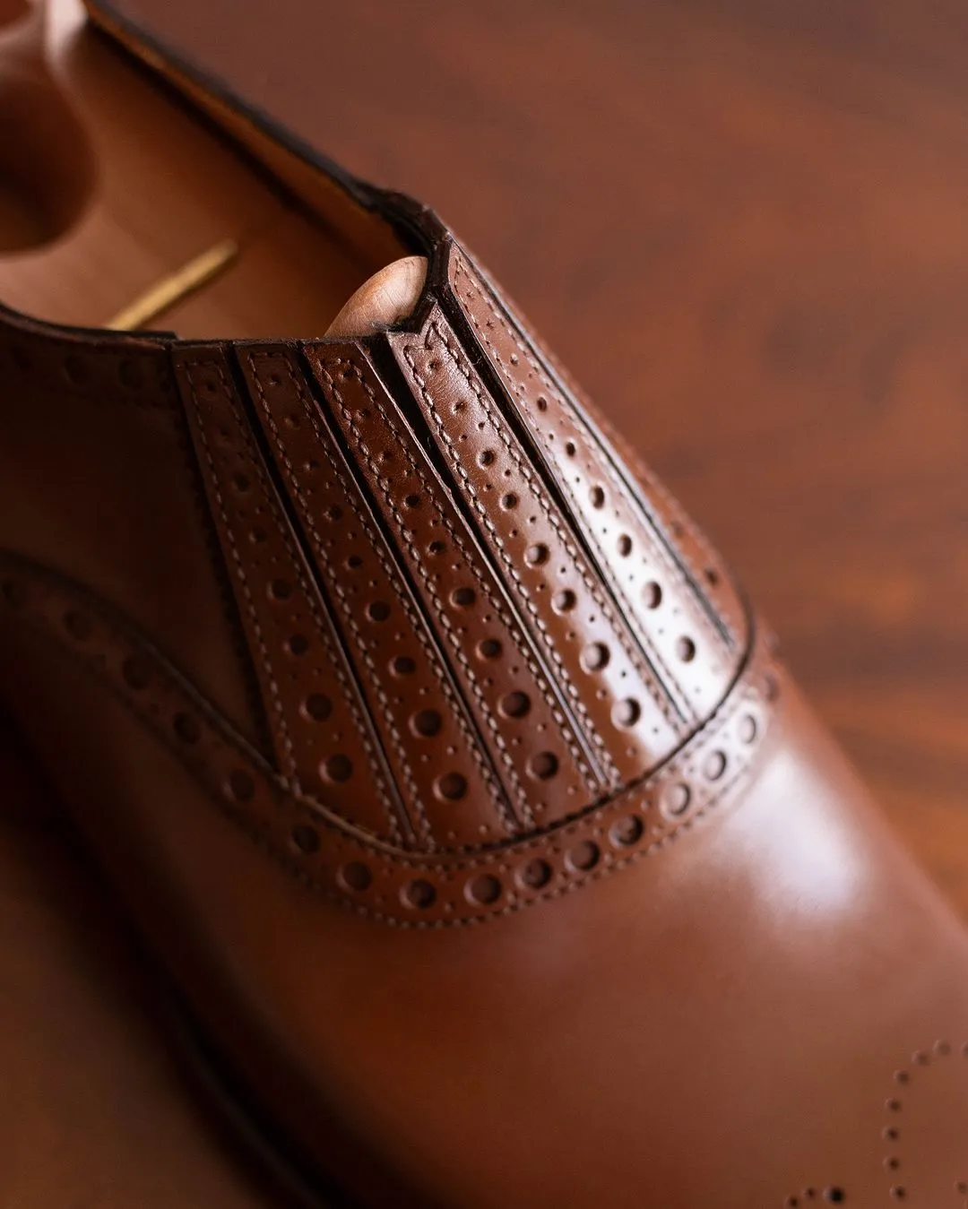 Tan Leather Midara Slip On Elasticated Loafers With Brogue - Formal Shoes