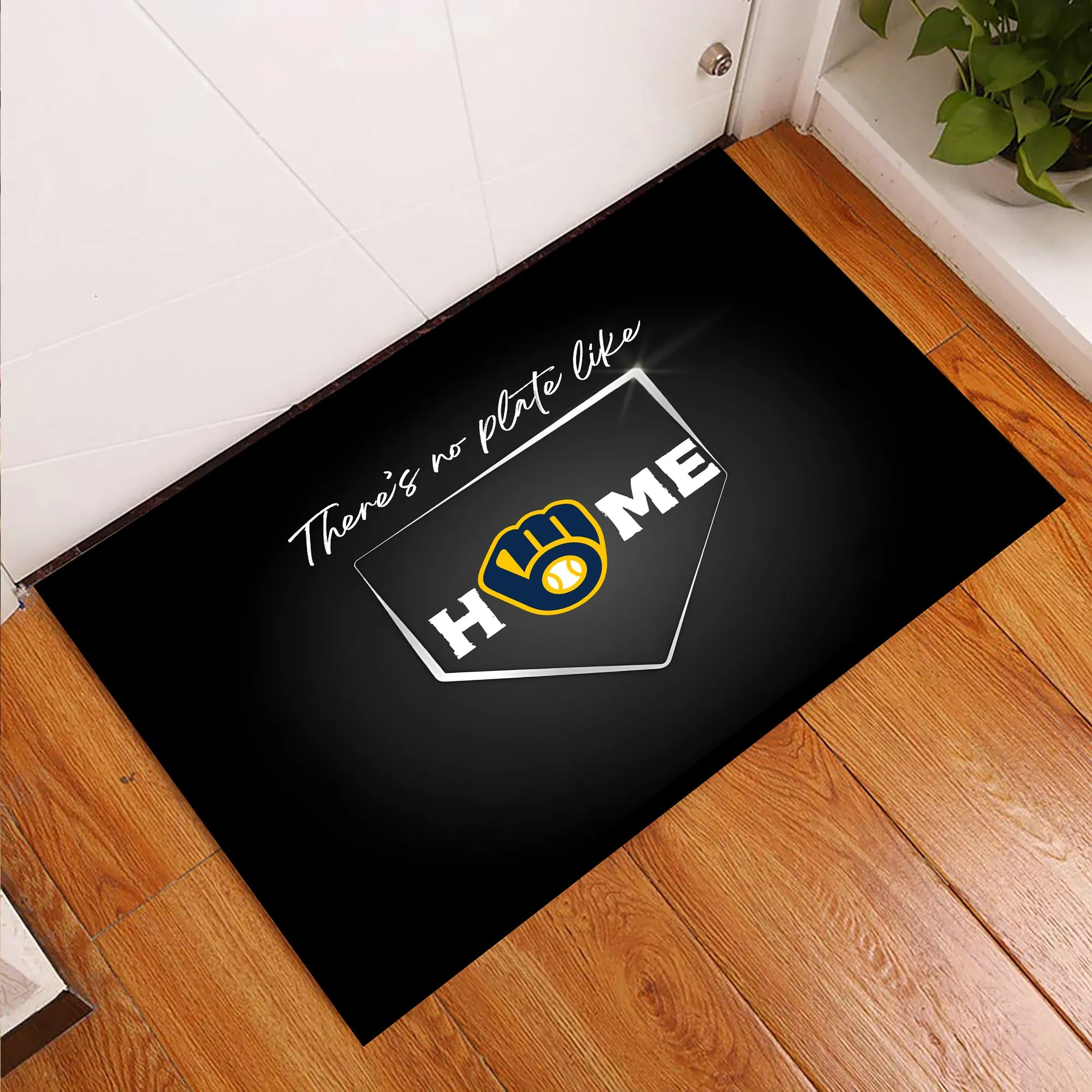There's No Plate Like Home Doormat - Anti Slip Indoor Doormat - MWKB