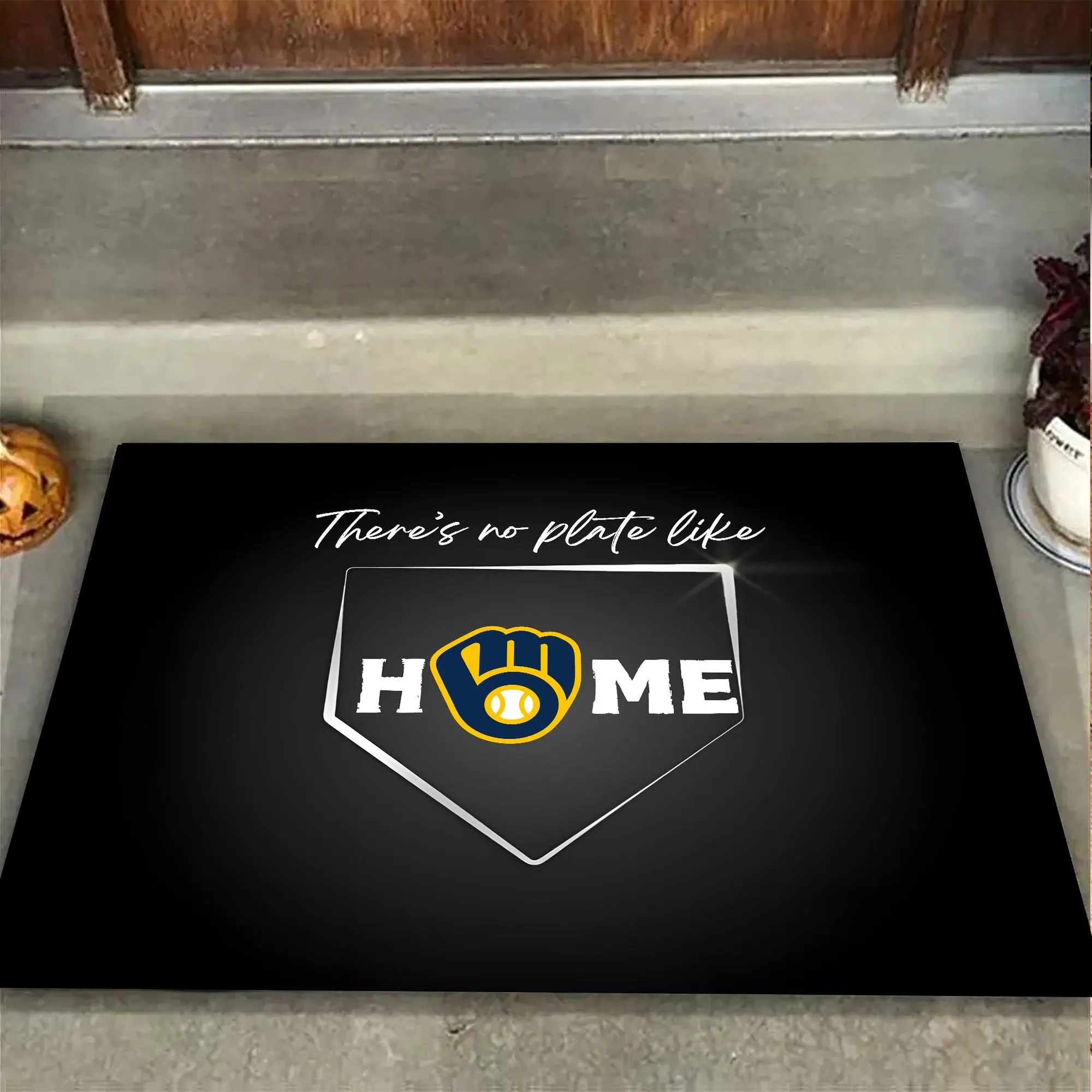 There's No Plate Like Home Doormat - Anti Slip Indoor Doormat - MWKB