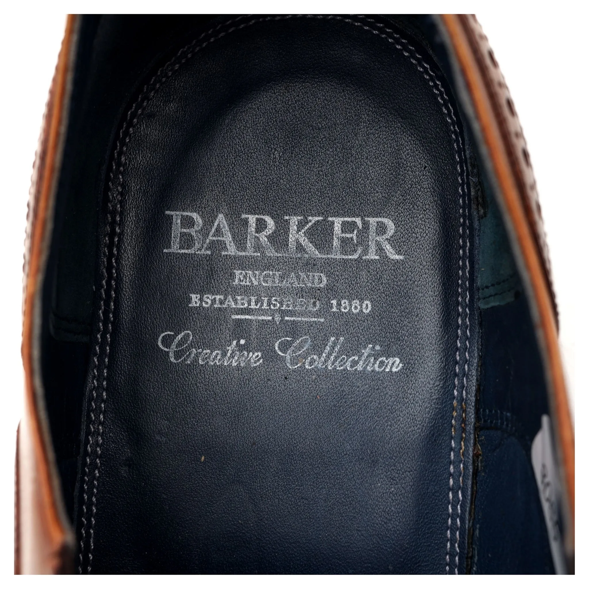 'Timothy' Tan Brown Leather Lazyman Slip On Brogue UK 9 F