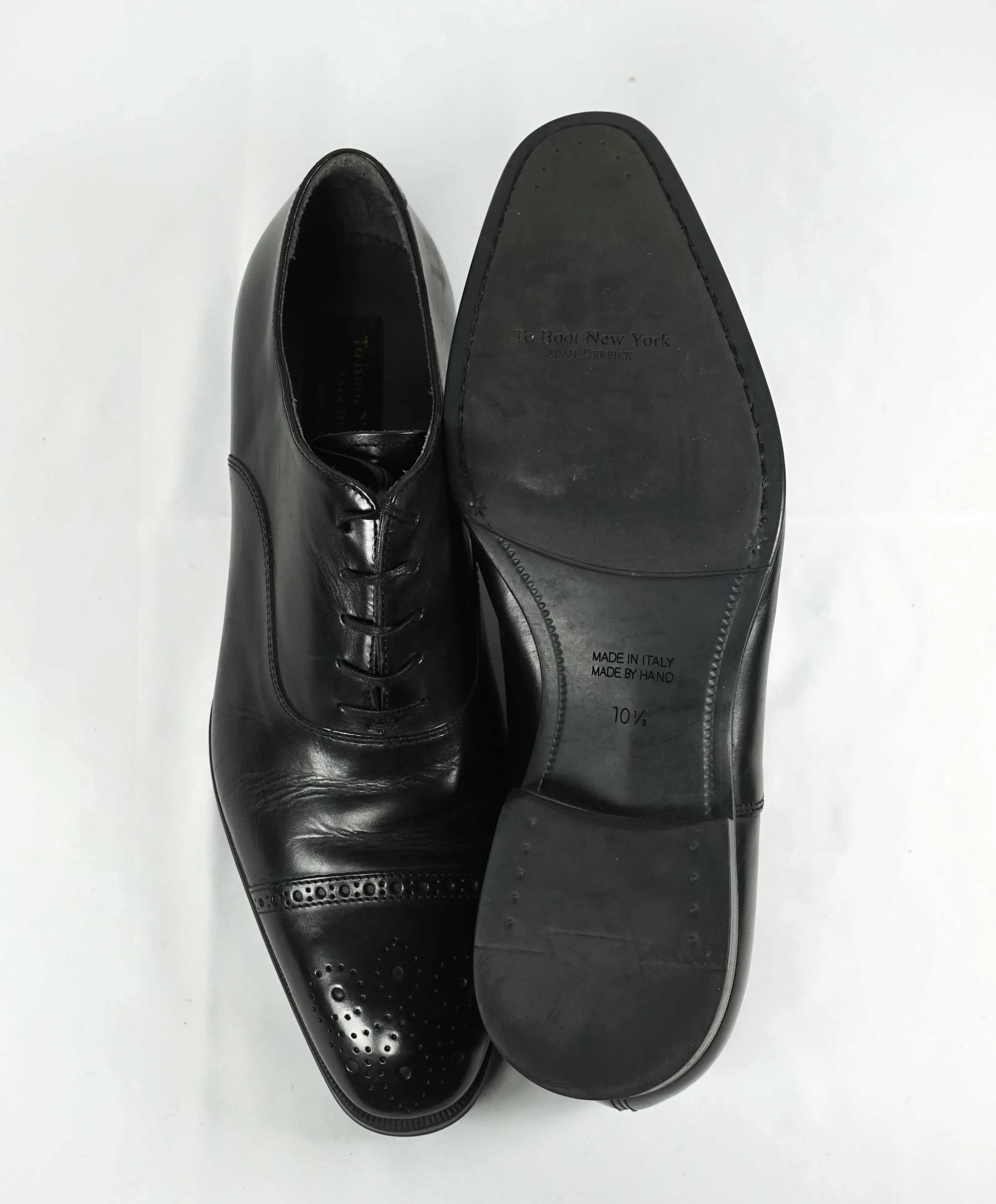 TO BOOT NEW YORK - “Justin” Black Brogue Cap-Toe Oxford - 10.5