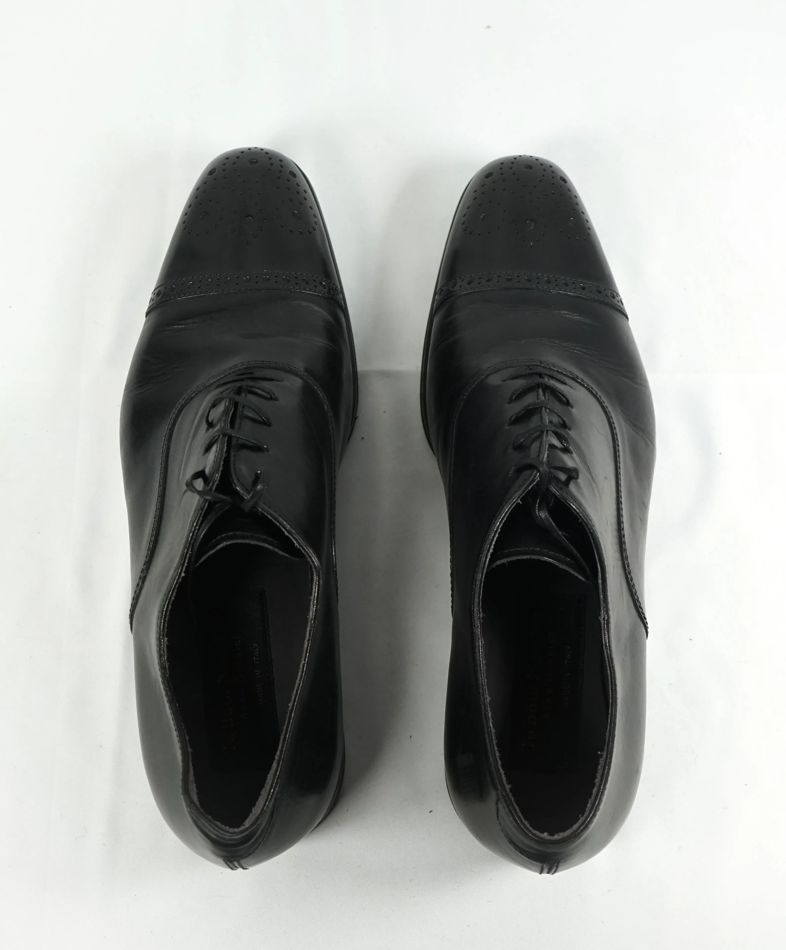 TO BOOT NEW YORK - “Justin” Black Brogue Cap-Toe Oxford - 10.5