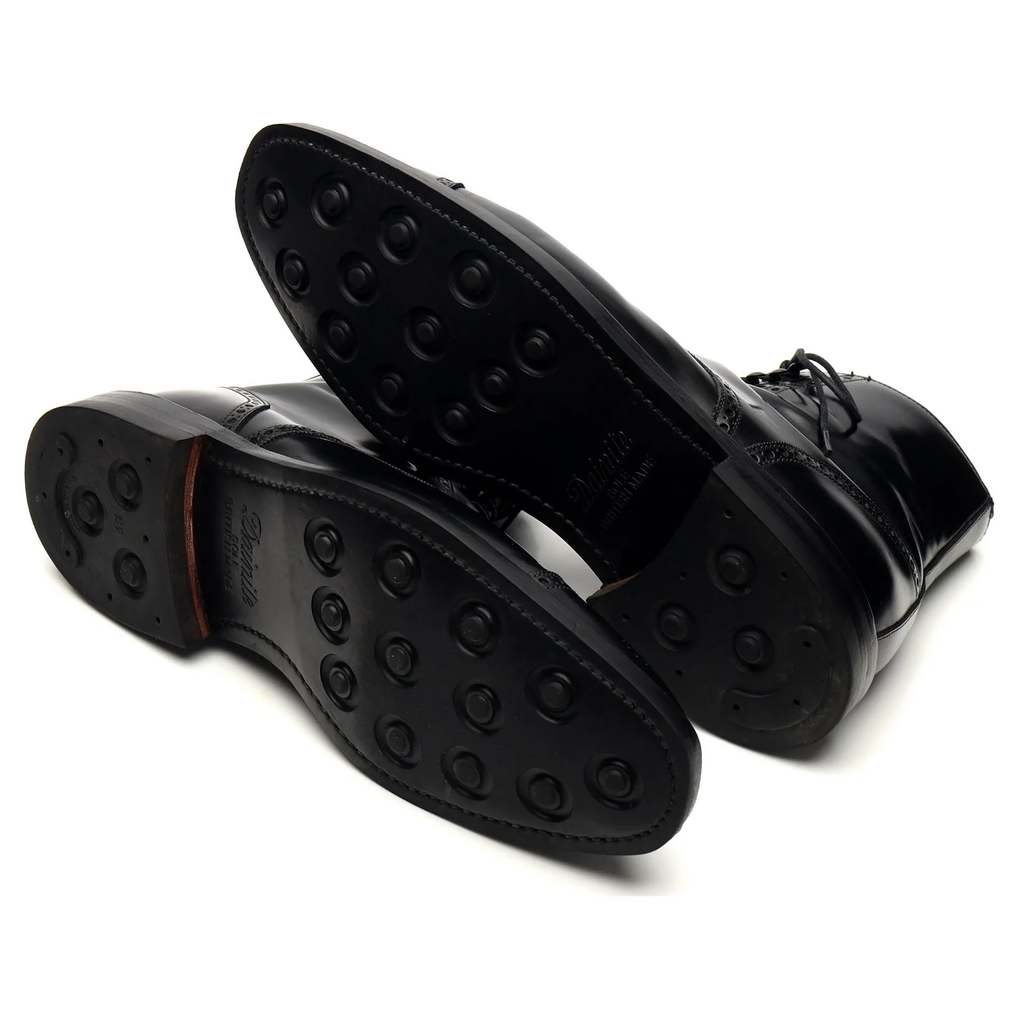 'Toby' Black Leather Brogue Boot UK 8.5 E