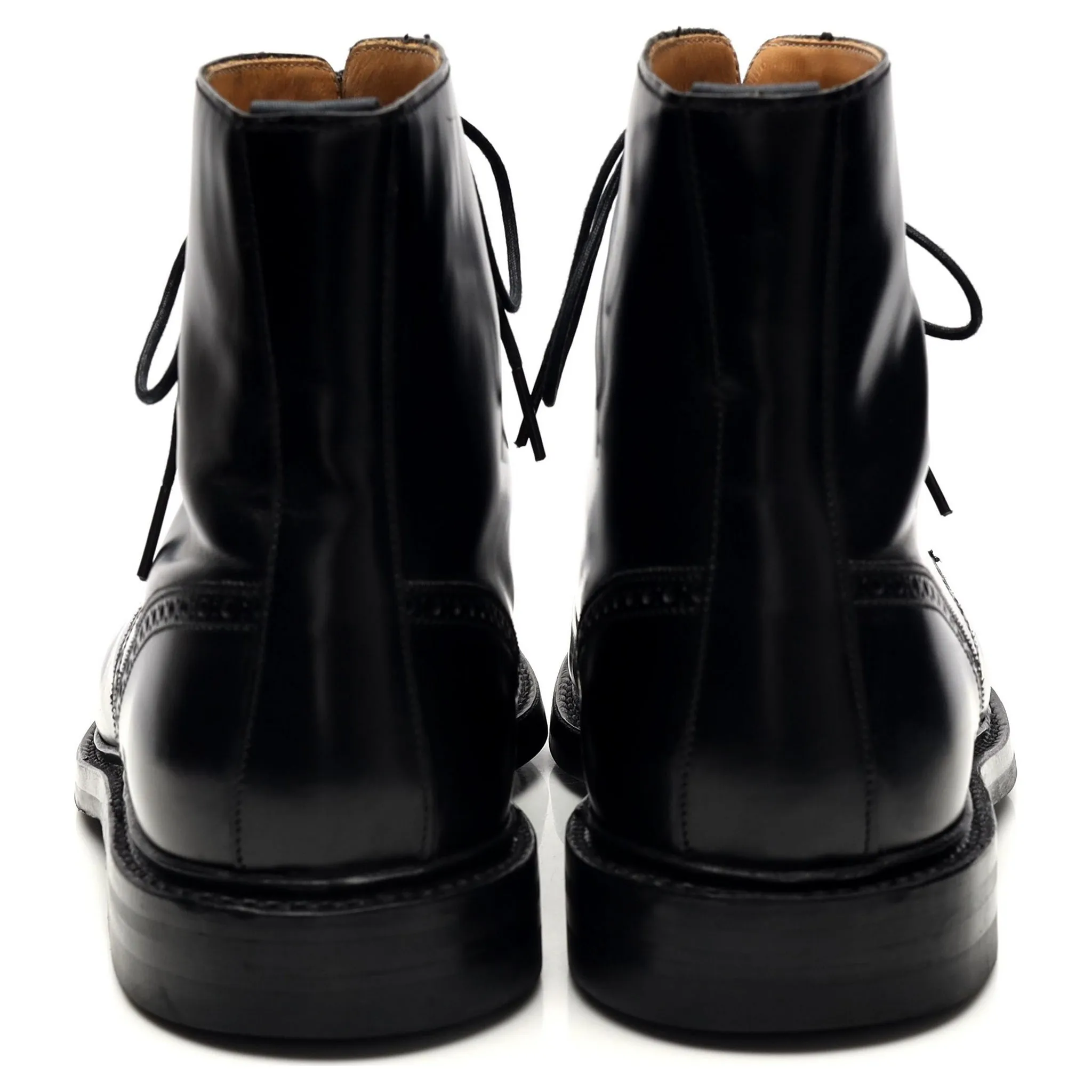 'Toby' Black Leather Brogue Boot UK 8.5 E