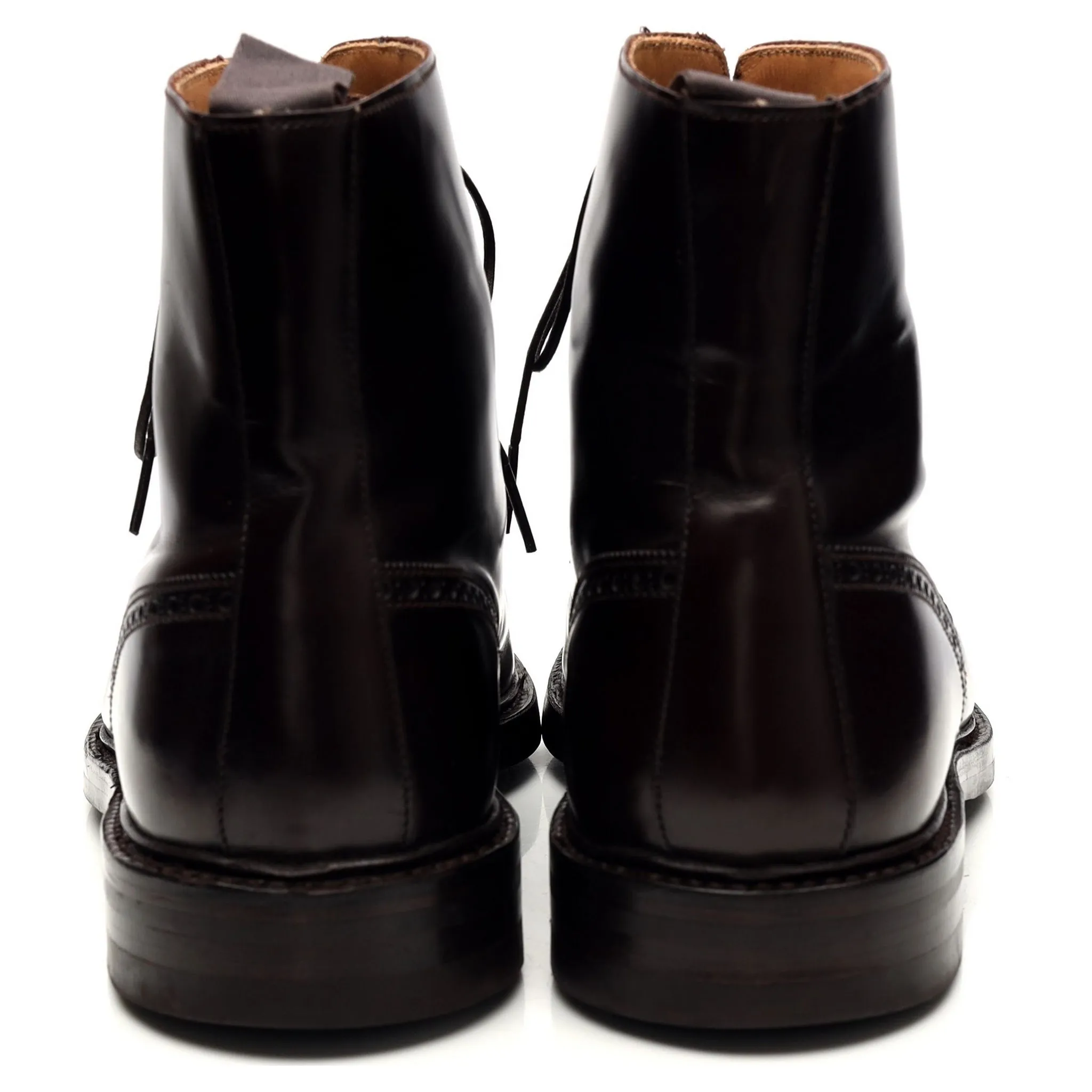 'Toby' Dark Brown Leather Brogue Boot UK 8.5 E