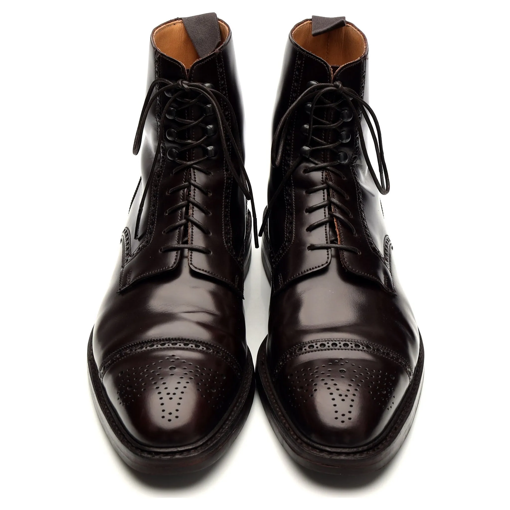 'Toby' Dark Brown Leather Brogue Boot UK 8.5 E