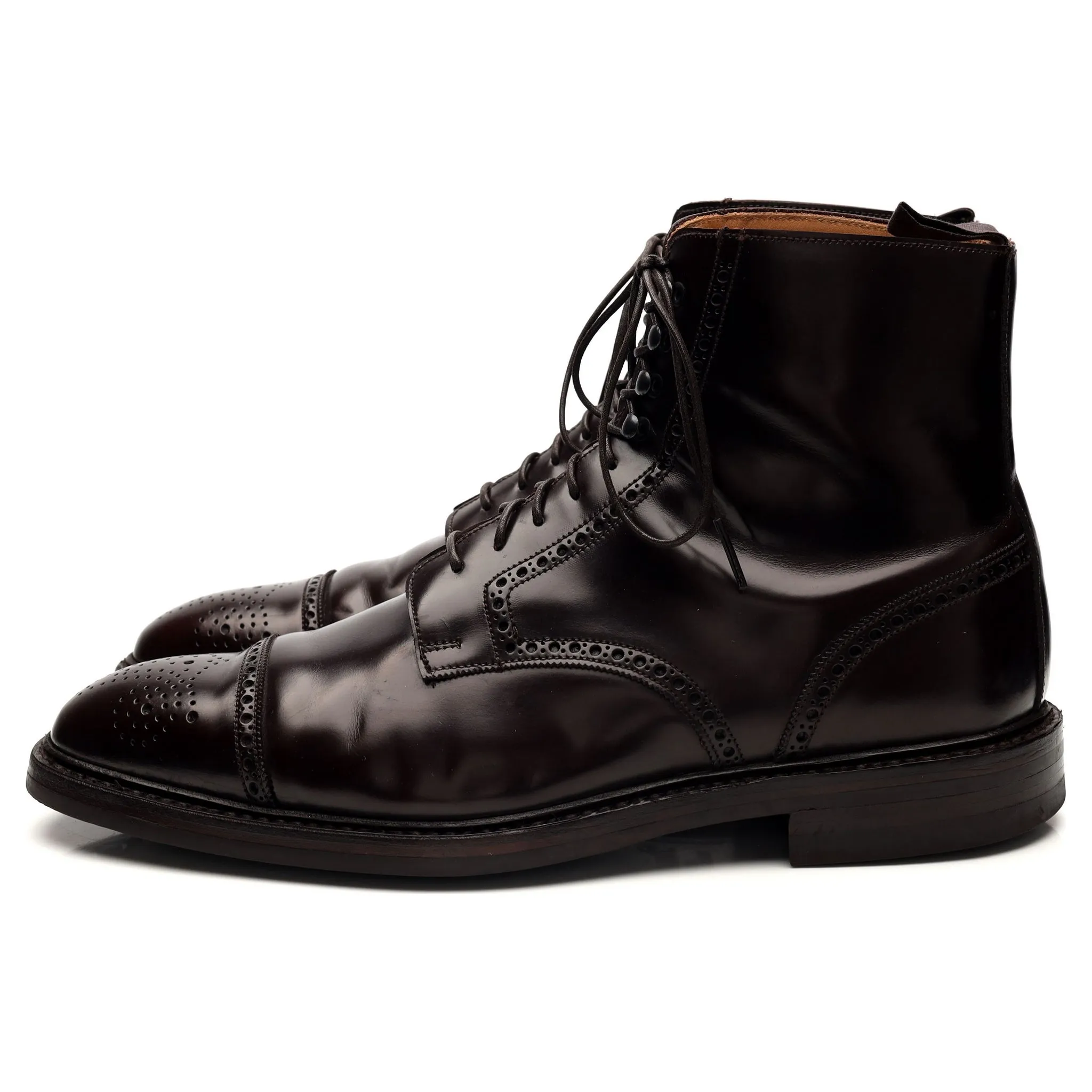 'Toby' Dark Brown Leather Brogue Boot UK 8.5 E
