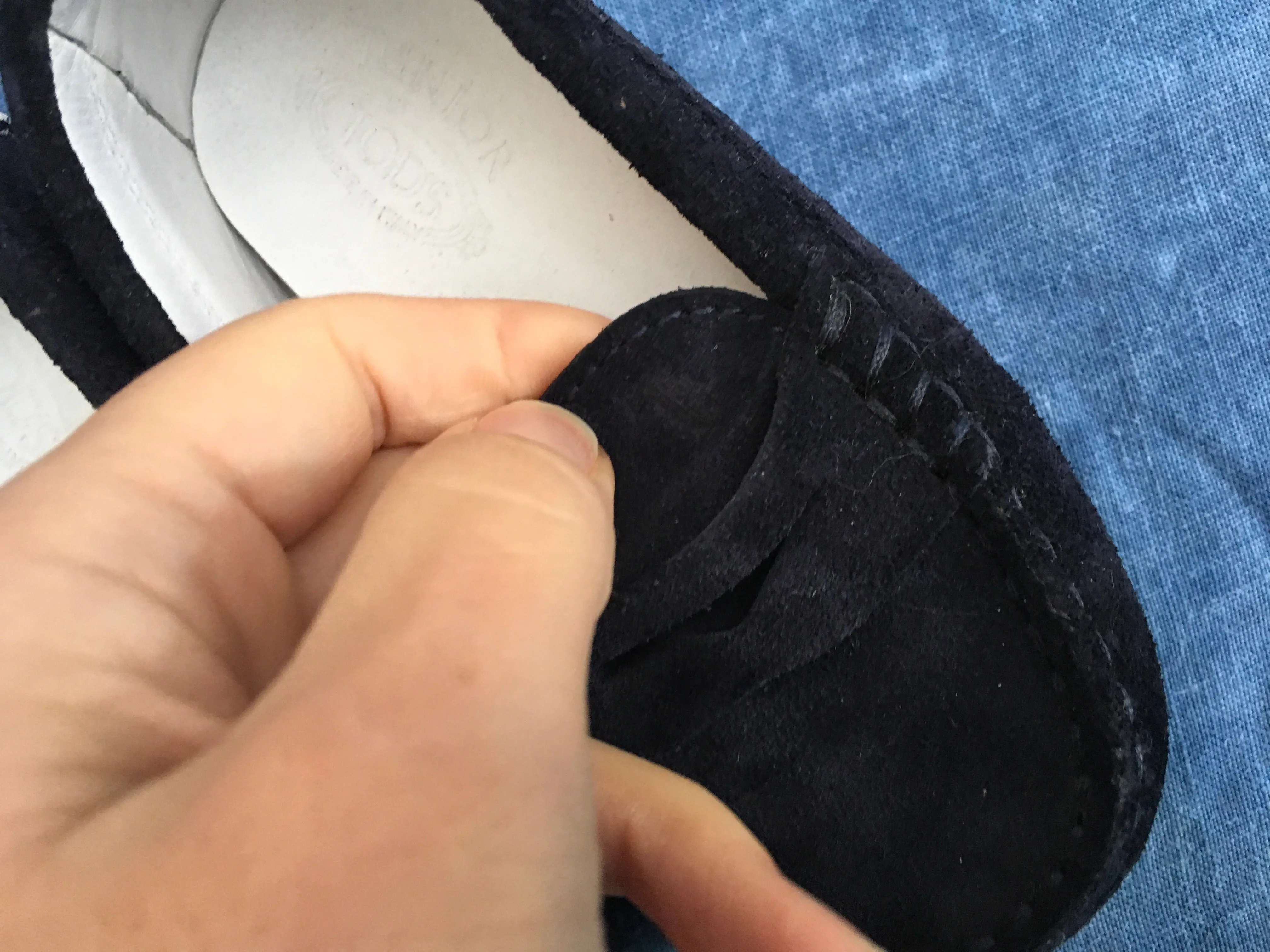 TOD'S KIDS Slip-on Navy Blue Suede Shoes Loafers Moccasins Boys Children