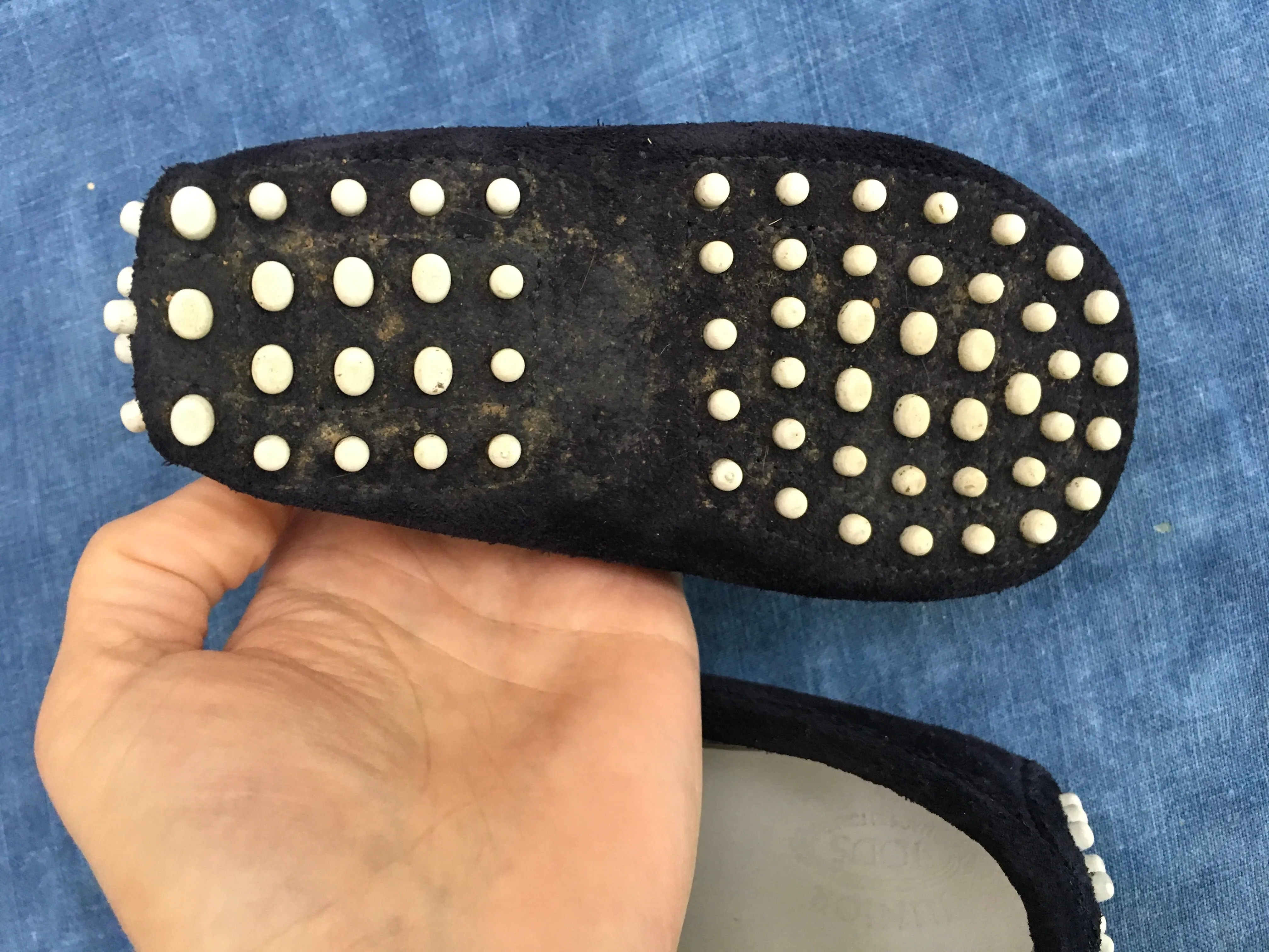 TOD'S KIDS Slip-on Navy Blue Suede Shoes Loafers Moccasins Boys Children