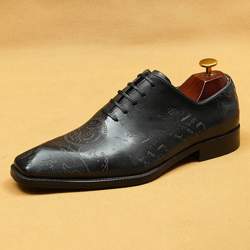 Top Layer Cowhide Men's Leather Shoes Internet Celebrity Formal Leather Shoes Men's Business Genuine Leather Inner Oxford Shoes68877