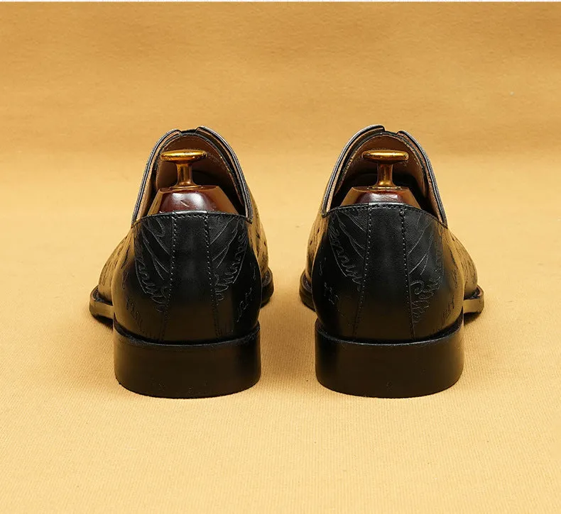 Top Layer Cowhide Men's Leather Shoes Internet Celebrity Formal Leather Shoes Men's Business Genuine Leather Inner Oxford Shoes68877
