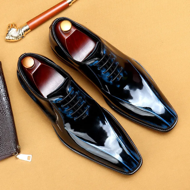 Top Layer Cowhide Men's Leather Shoes Men's Patent Leather Glossy Leather Shoes Business Formal Wear Oxford Shoes Men's Shoes89272