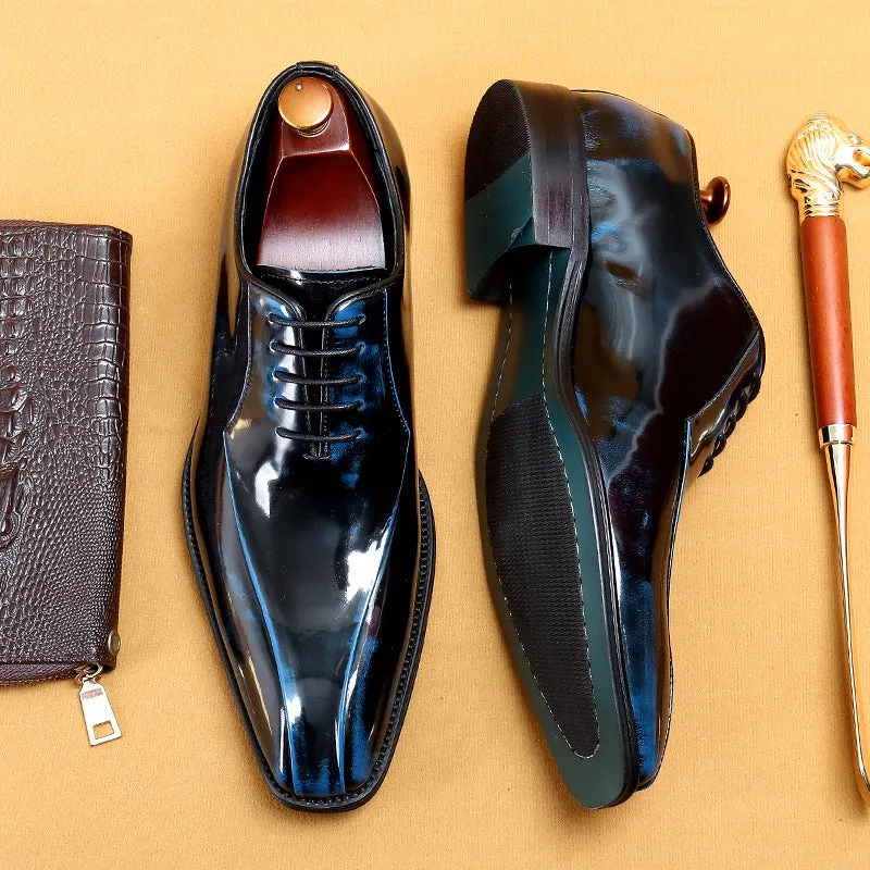 Top Layer Cowhide Men's Leather Shoes Men's Patent Leather Glossy Leather Shoes Business Formal Wear Oxford Shoes Men's Shoes89272