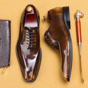 Top Layer Cowhide Men's Leather Shoes Men's Patent Leather Glossy Leather Shoes Business Formal Wear Oxford Shoes Men's Shoes89272