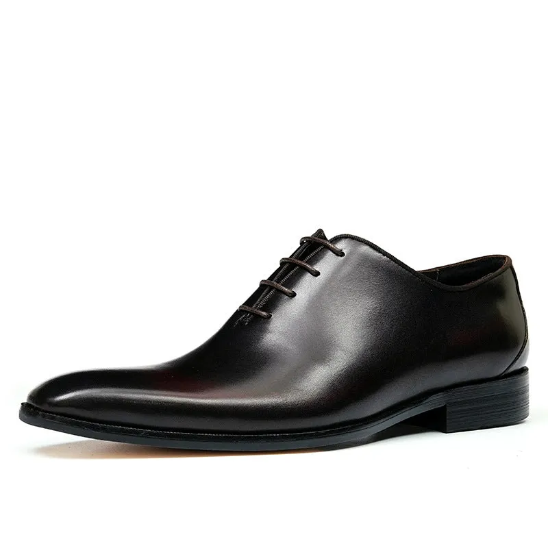 Top Layer Cowhide Men's Leather Shoes Oxford Shoes Men's Leather Handmade Shoes British Business Dress Pointed Toe Wedding Leather Shoes65121