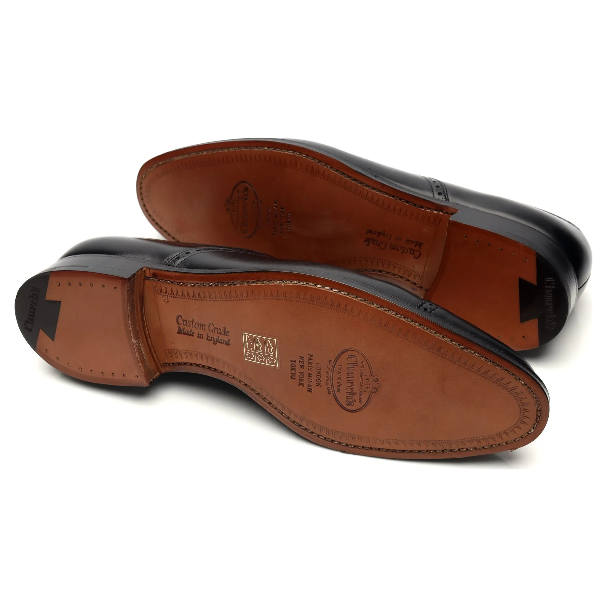 'Toronto' Black Leather Oxford Brogue UK 8 G