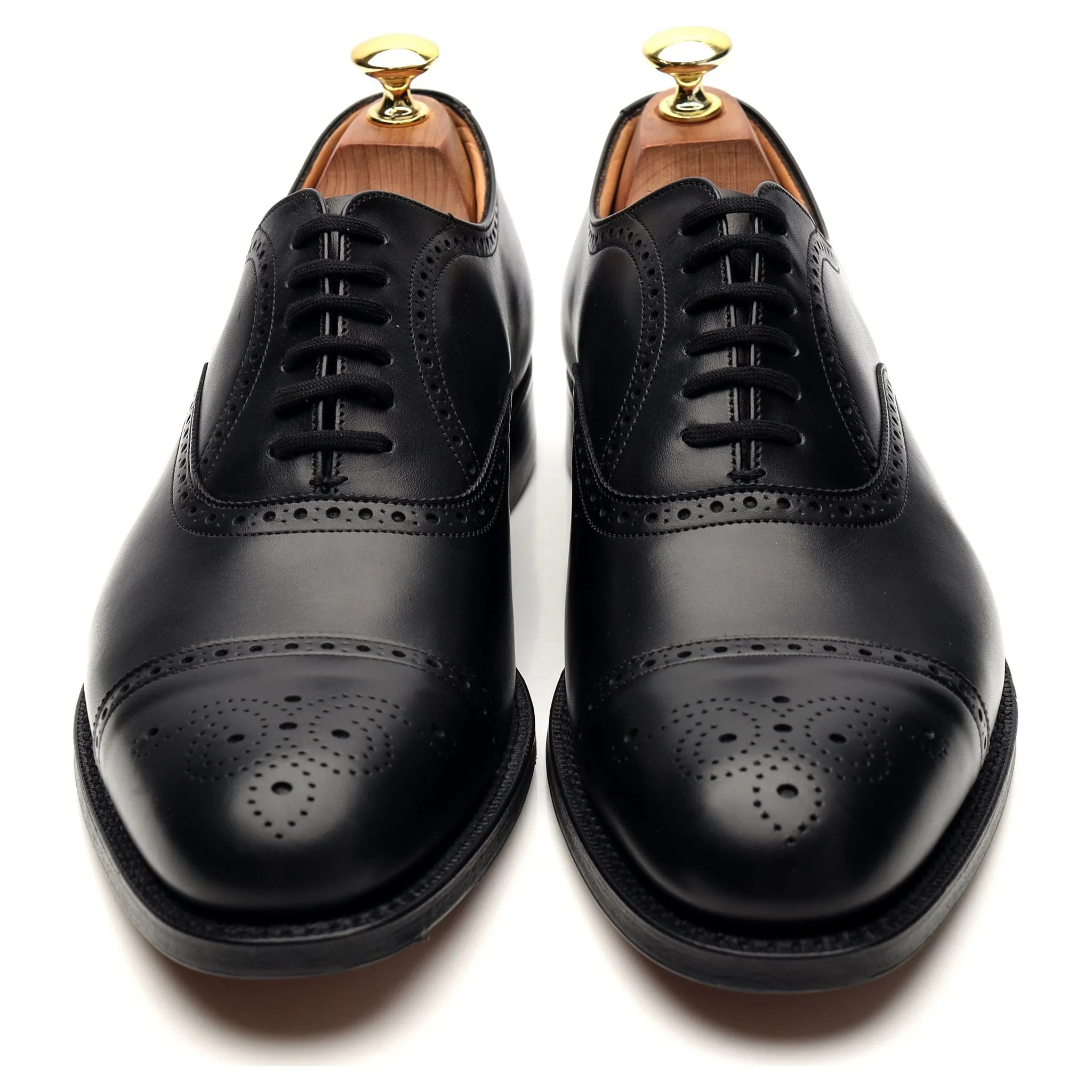 'Toronto' Black Leather Oxford Brogue UK 8 G