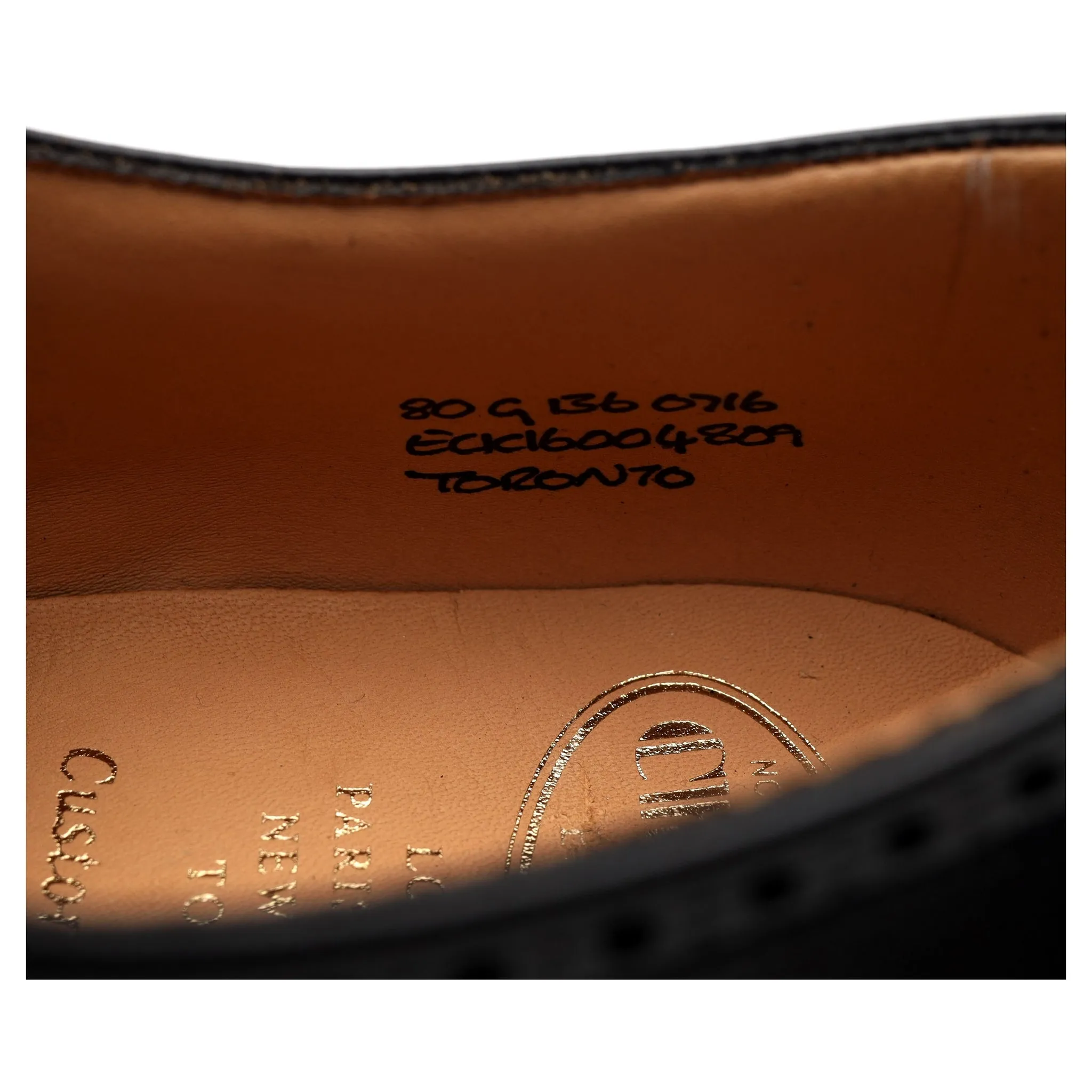'Toronto' Black Leather Oxford Brogue UK 8 G