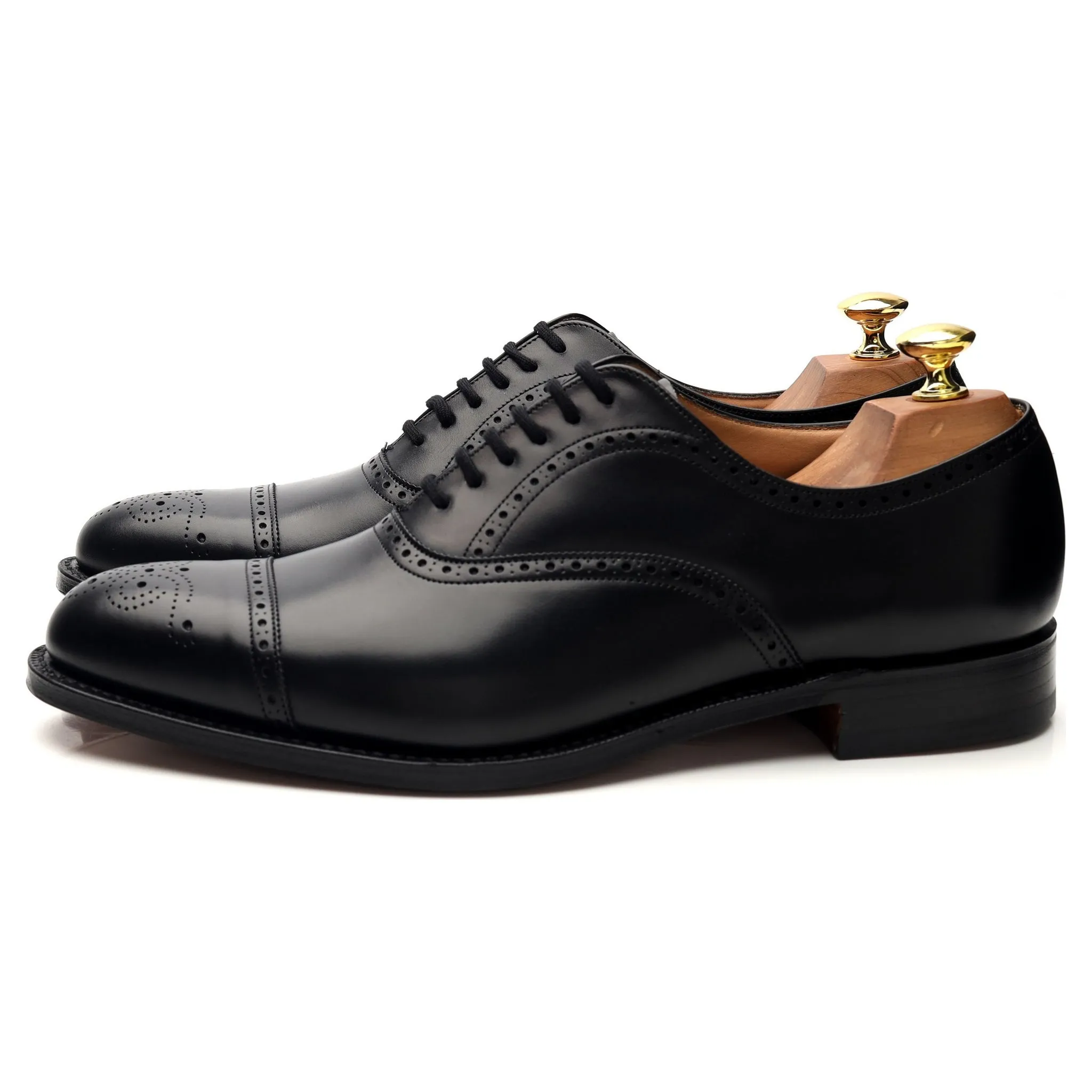 'Toronto' Black Leather Oxford Brogue UK 8 G
