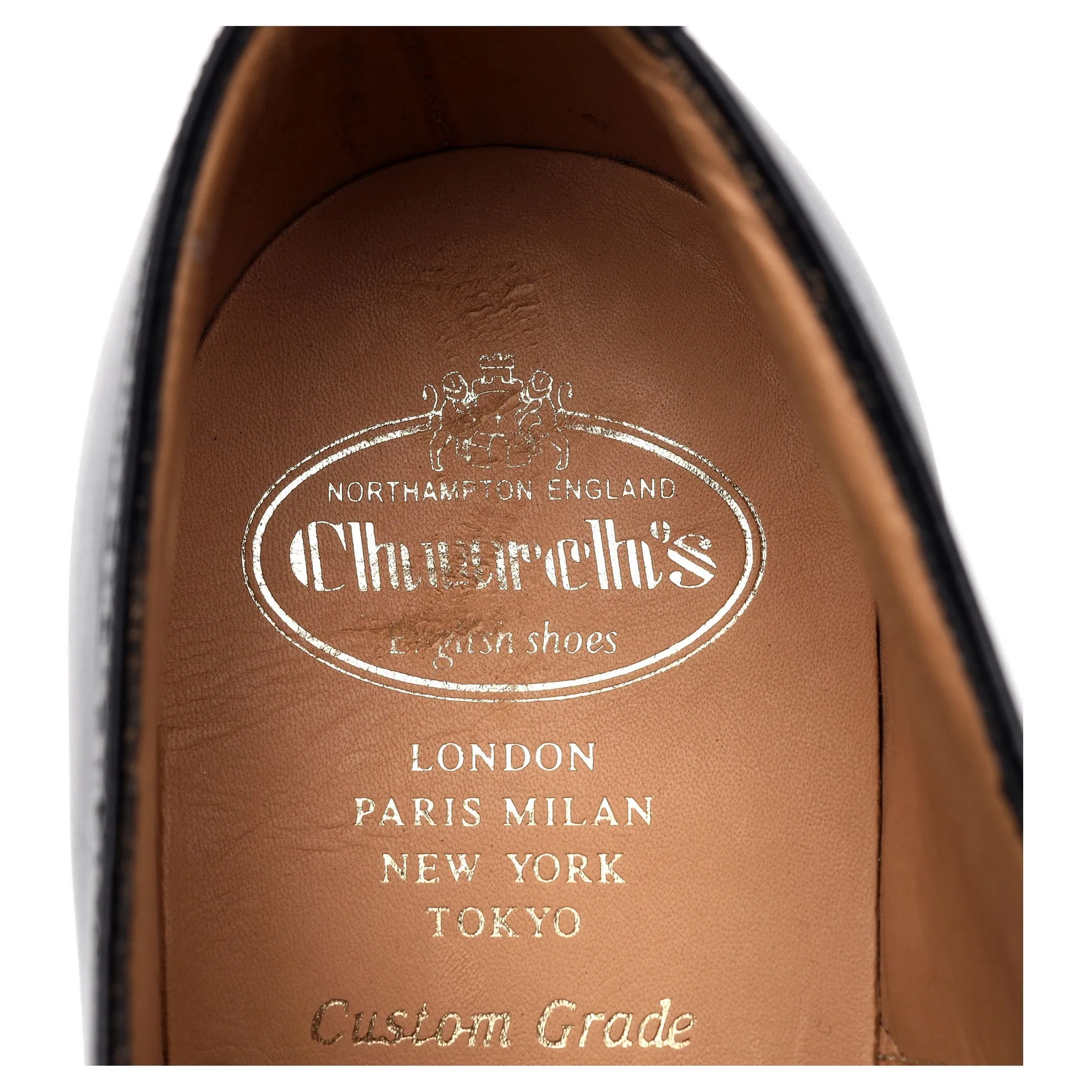 'Toronto' Black Leather Oxford Brogue UK 8 G