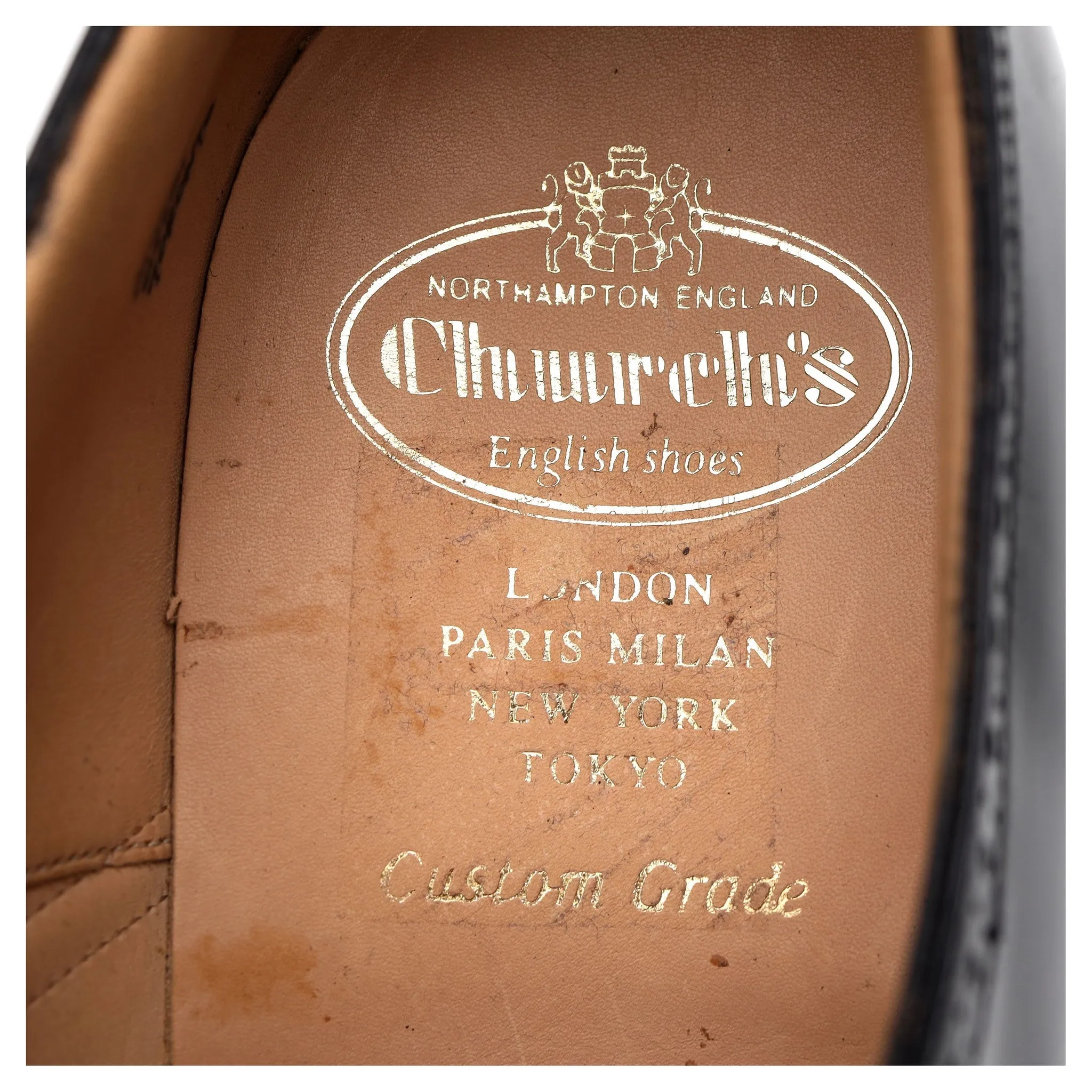 'Toronto' Black Leather Oxford Semi Brogues UK 9 G