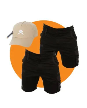 Tradies Victory Short Twin Value Pack - Black