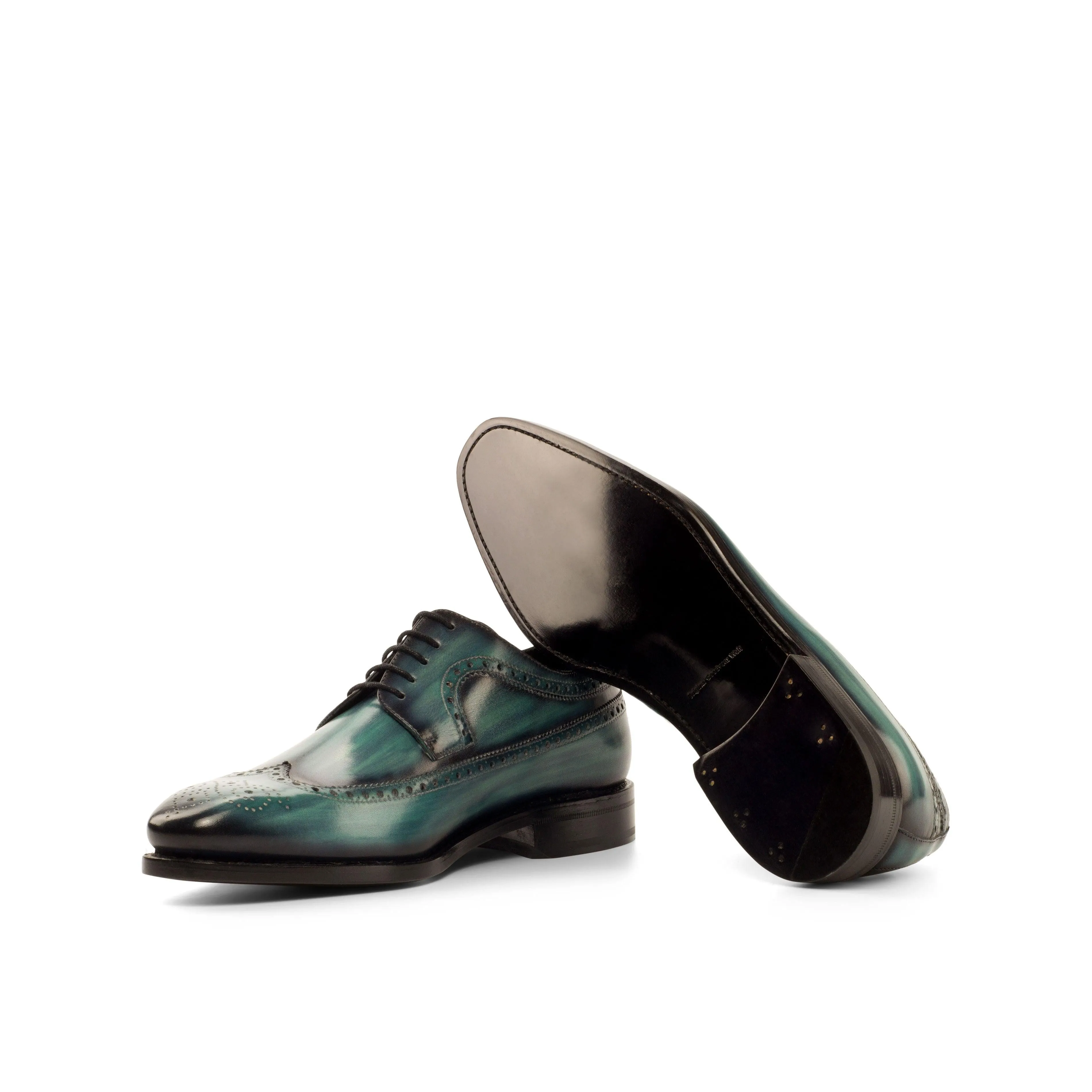 Turquoise Patina Longwing Blucher Shoes