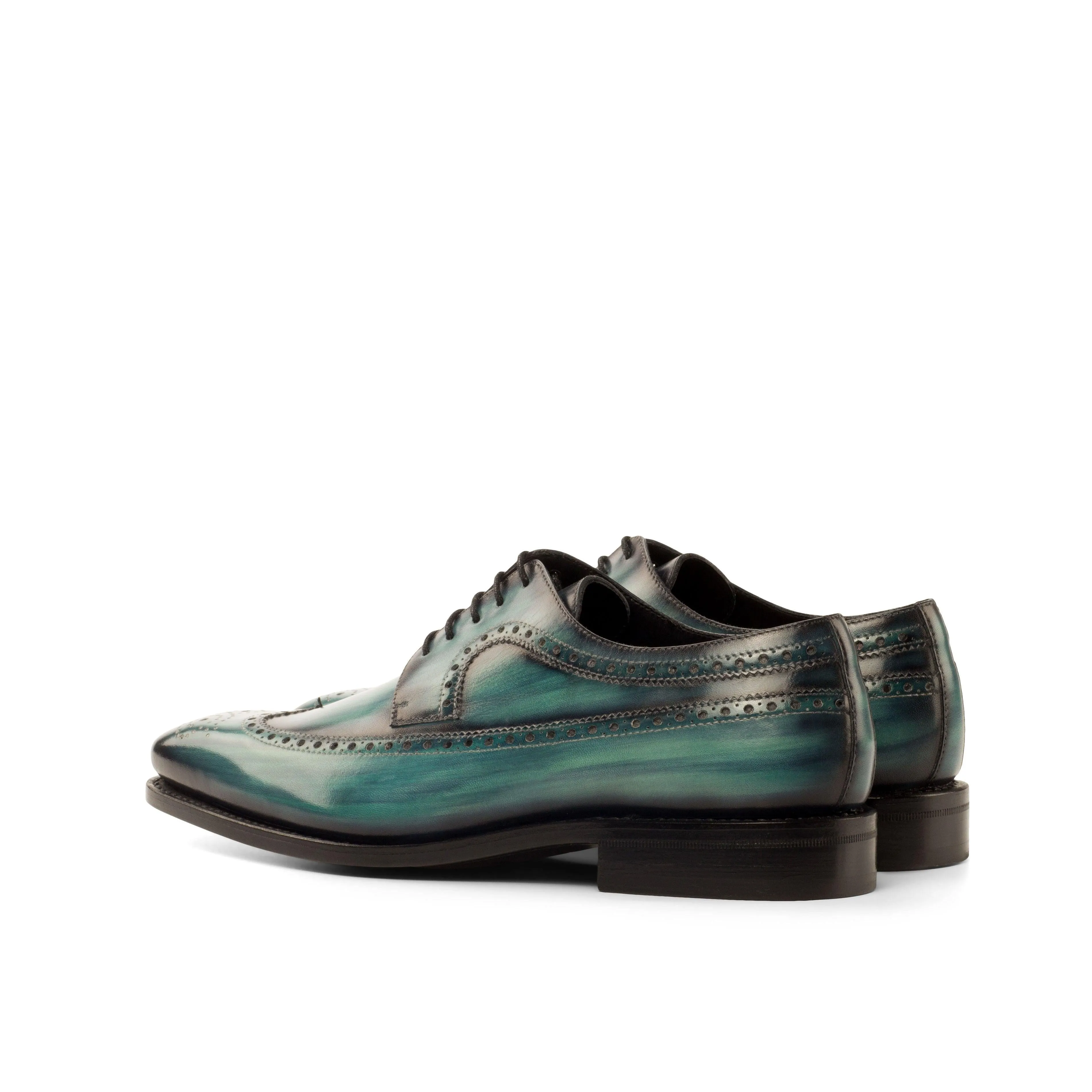 Turquoise Patina Longwing Blucher Shoes